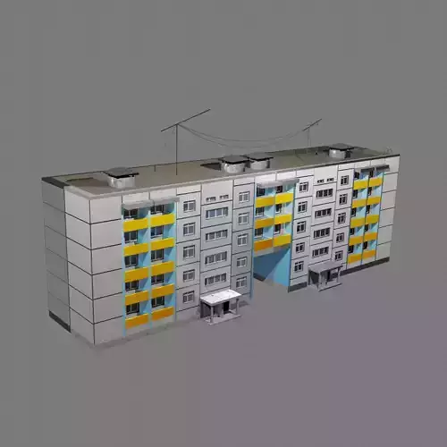 Soviet Panel Building Low-poly 3D model