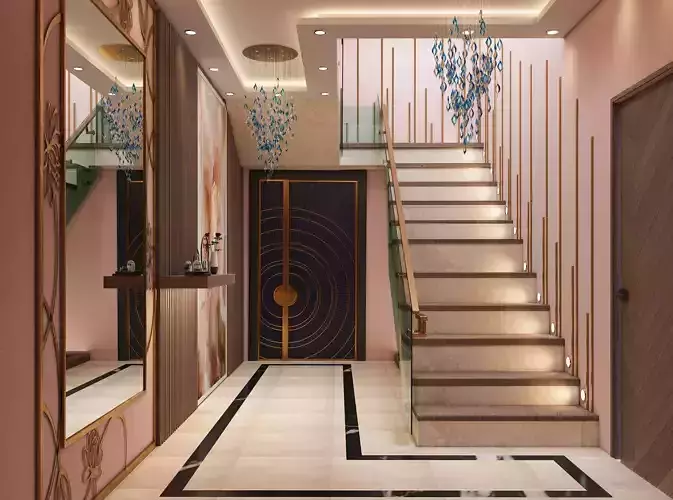 stairs with  corridor