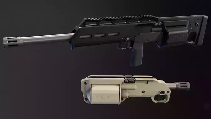 six12 shotgun Low-poly 3D model