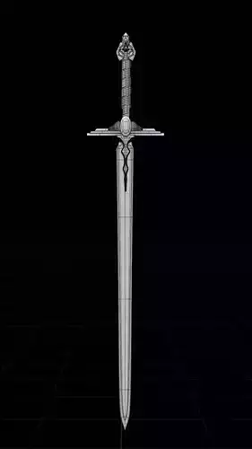 Simple lowpoly fantasy sword modeling