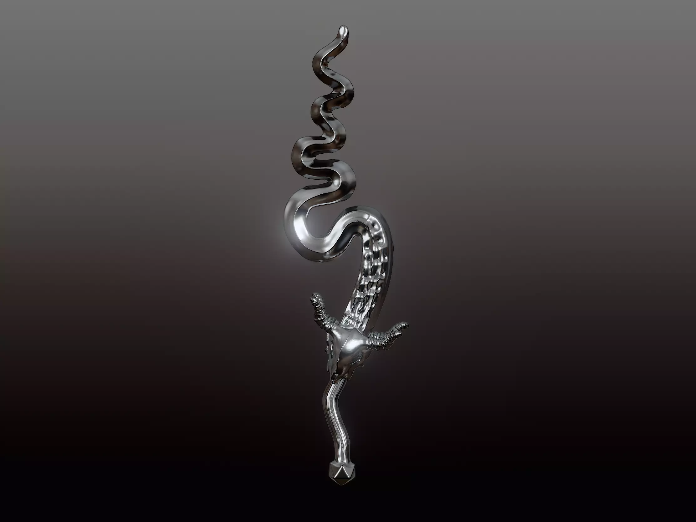 Goat skull Weapon high poly  3D print model_0