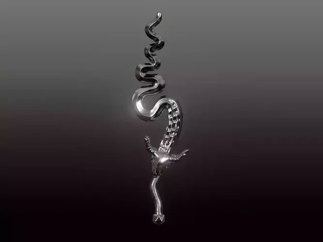 Goat skull Weapon high poly 