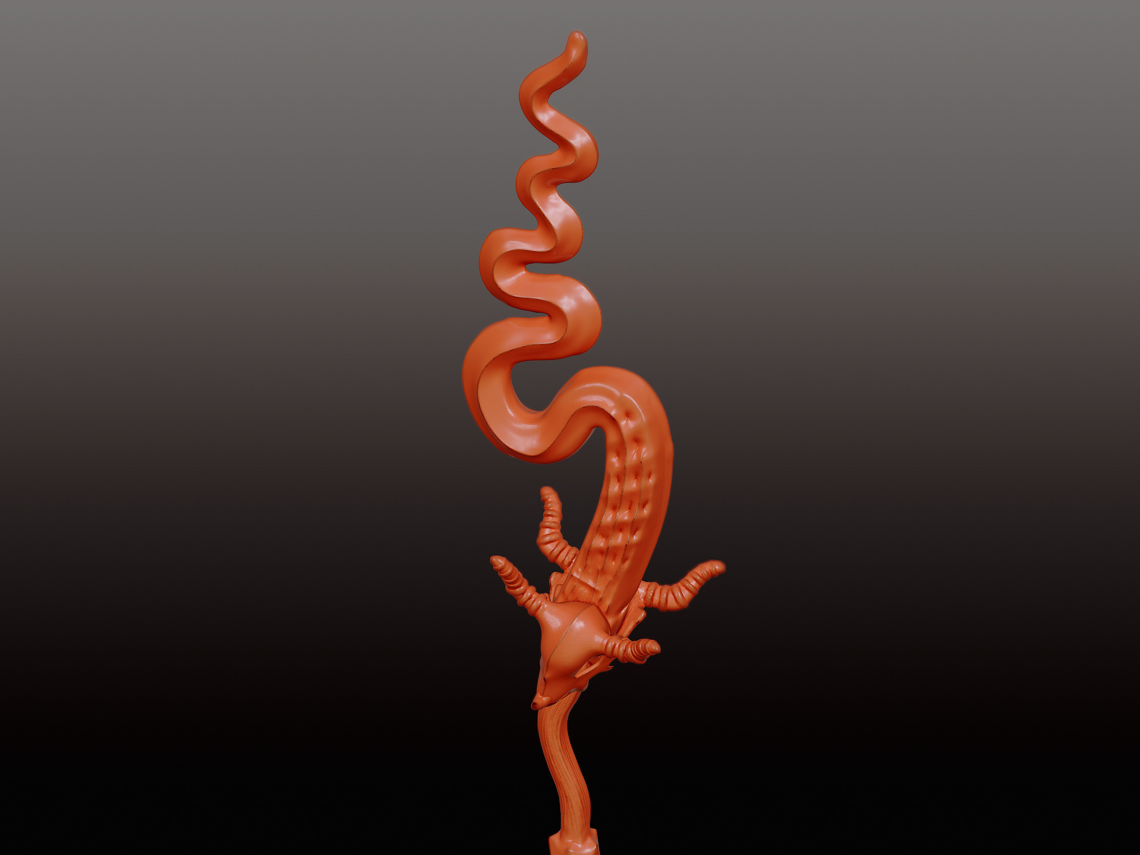 Goat skull Weapon high poly  3D print model_4