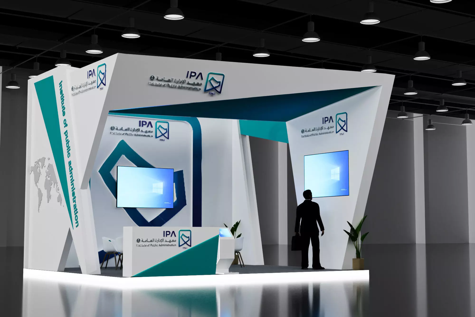 booth 6x5 3 side open  3D model_0