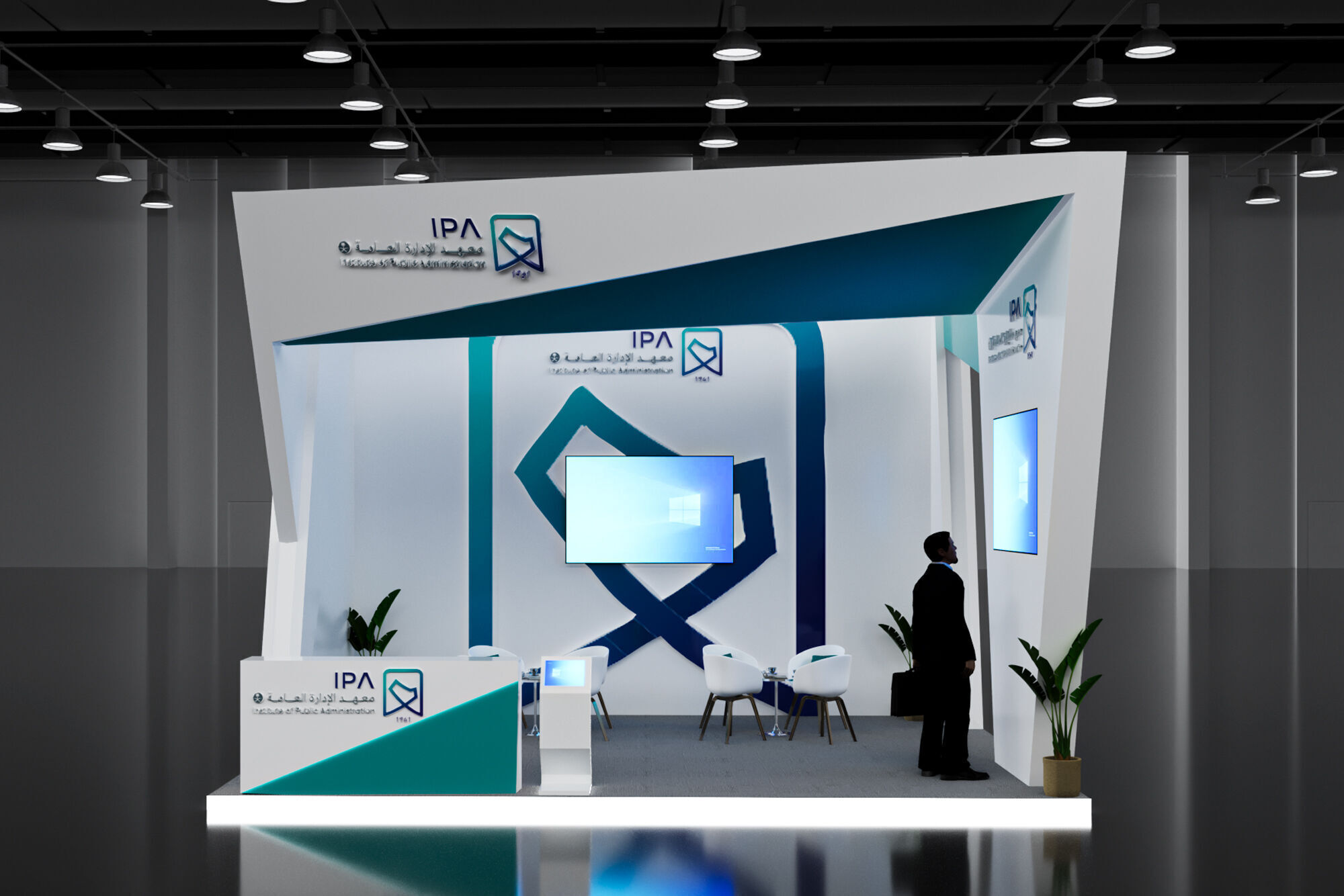 booth 6x5 3 side open  3D model_1