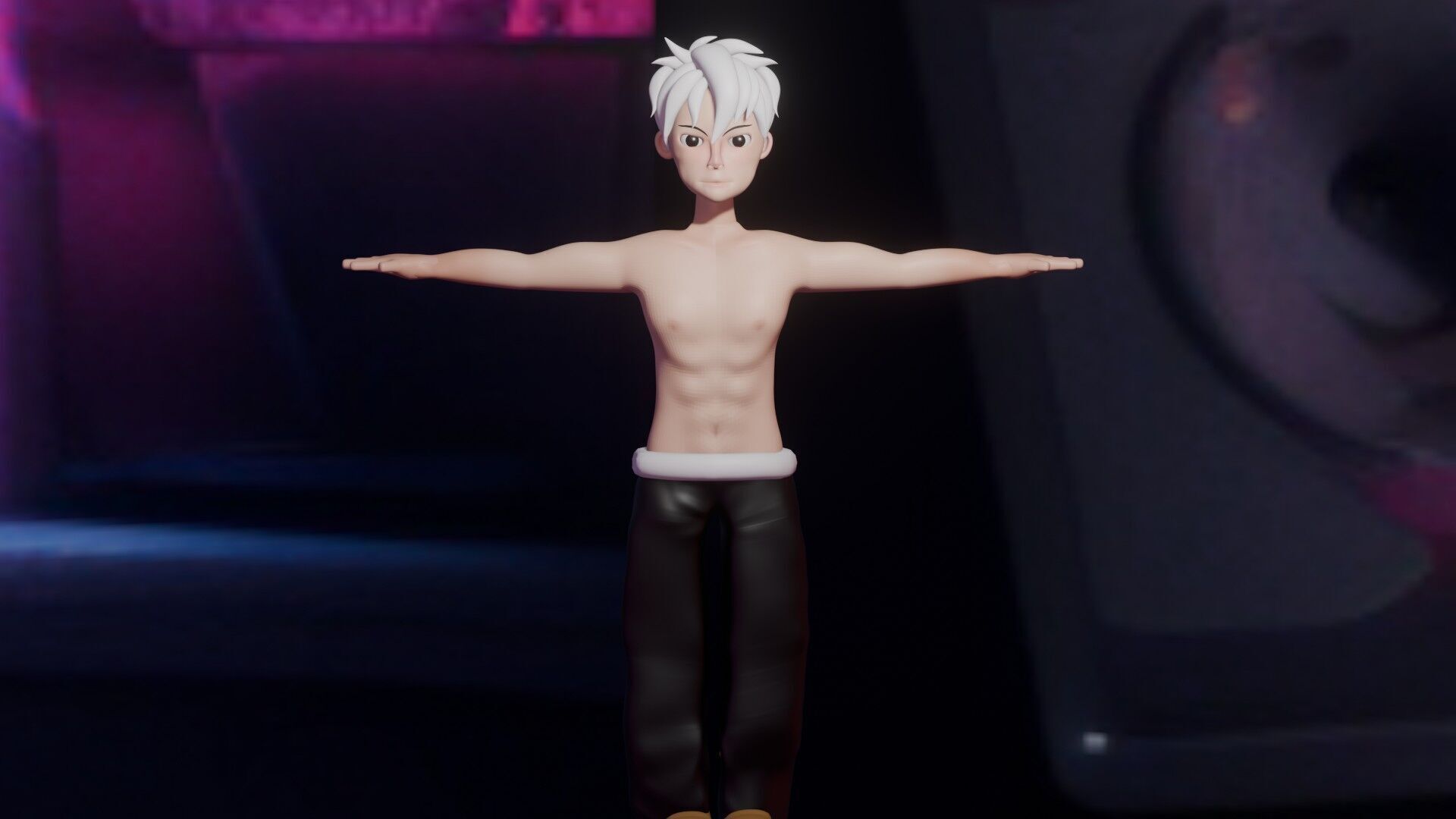 Cyberpunk Guardian3D character with rig  animation  3D model_5