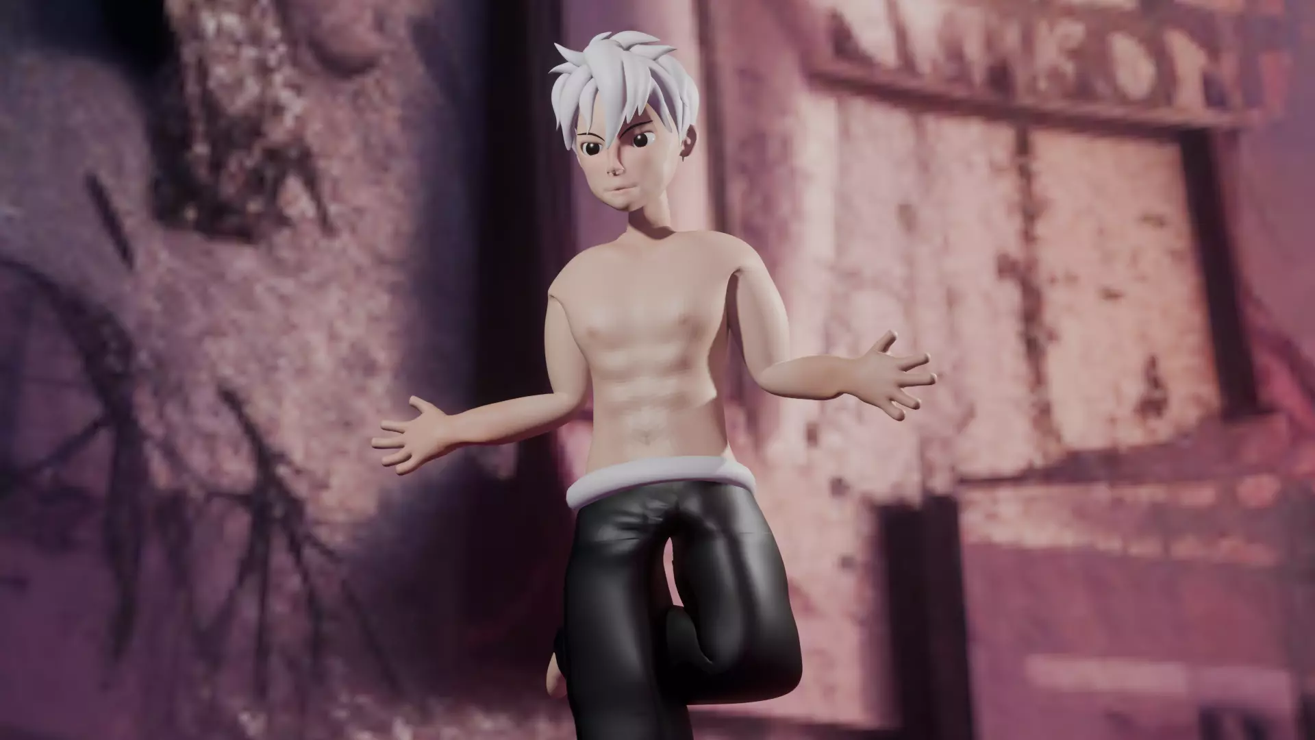 Cyberpunk Guardian3D character with rig  animation  3D model_0