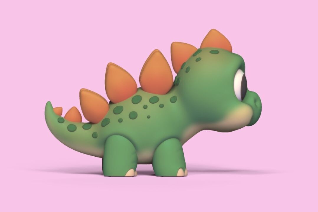 Little Stegosaurus 3D print model_3