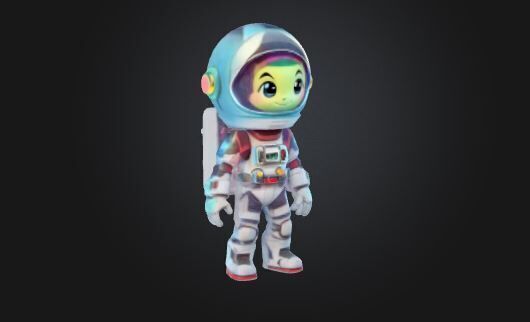 Cartoon Astronaut Character for Games Animations High Poly Free 3D model_2