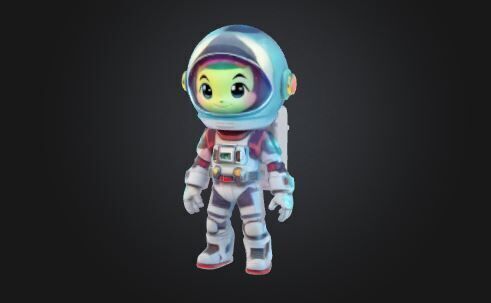 Cartoon Astronaut Character for Games Animations High Poly Free 3D model_3