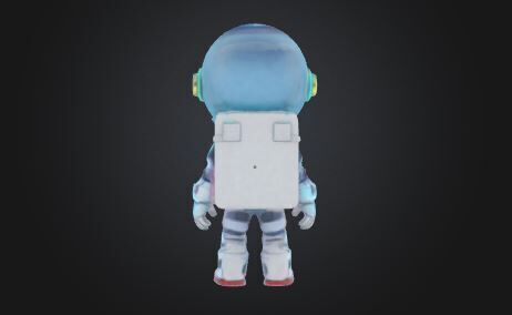 Cartoon Astronaut Character for Games Animations High Poly Free 3D model_4