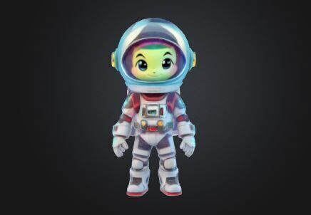 Cartoon Astronaut Character for Games Animations High Poly Free 3D model_1