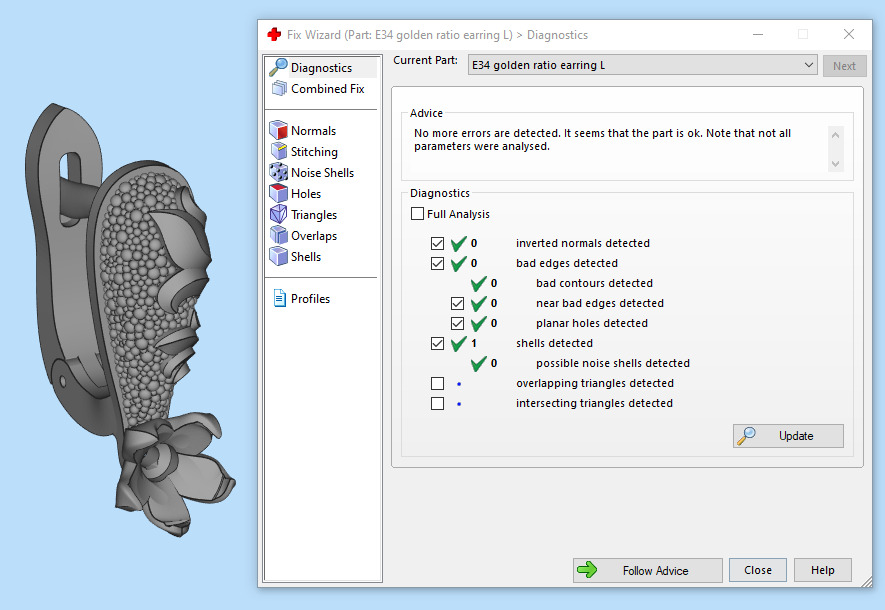 Diamond golden ratio Jewelry earring E34 3D print model_4