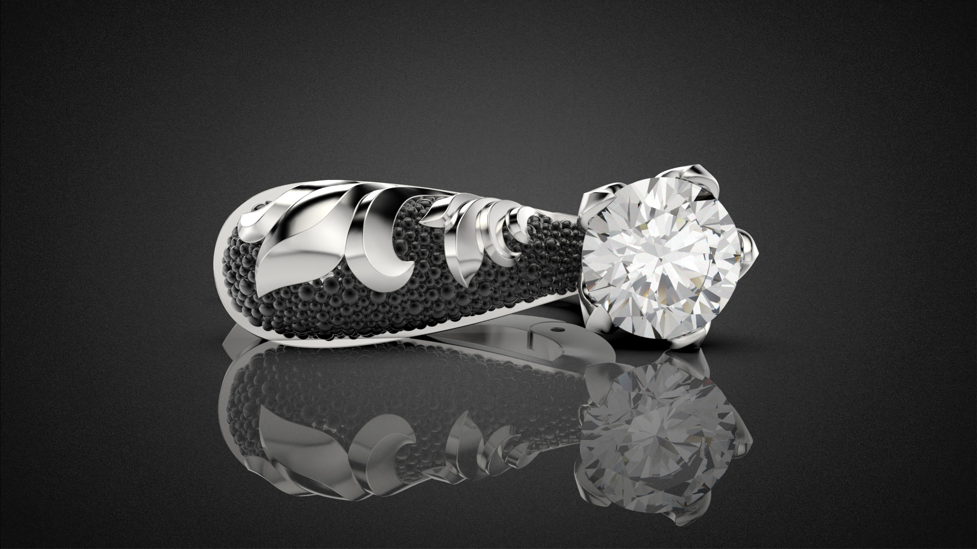 Diamond golden ratio Jewelry earring E34 3D print model_20