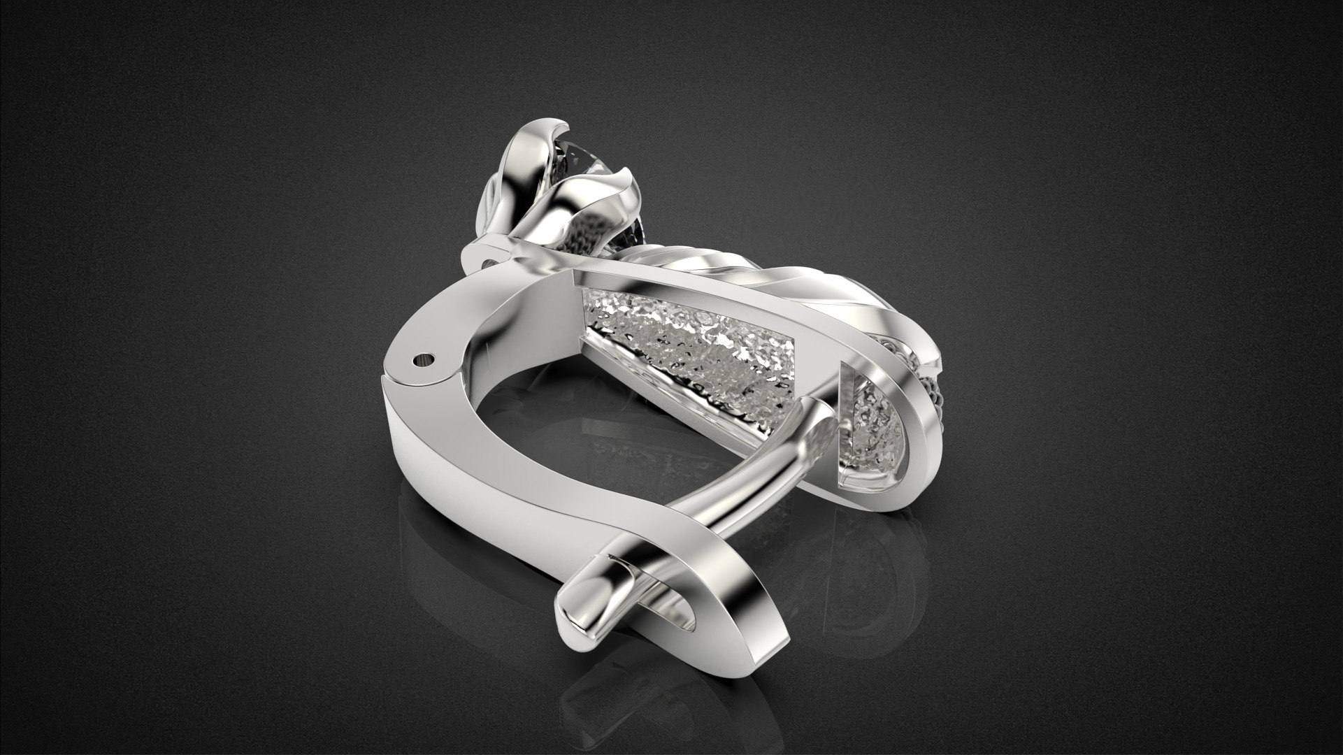 Diamond golden ratio Jewelry earring E34 3D print model_23