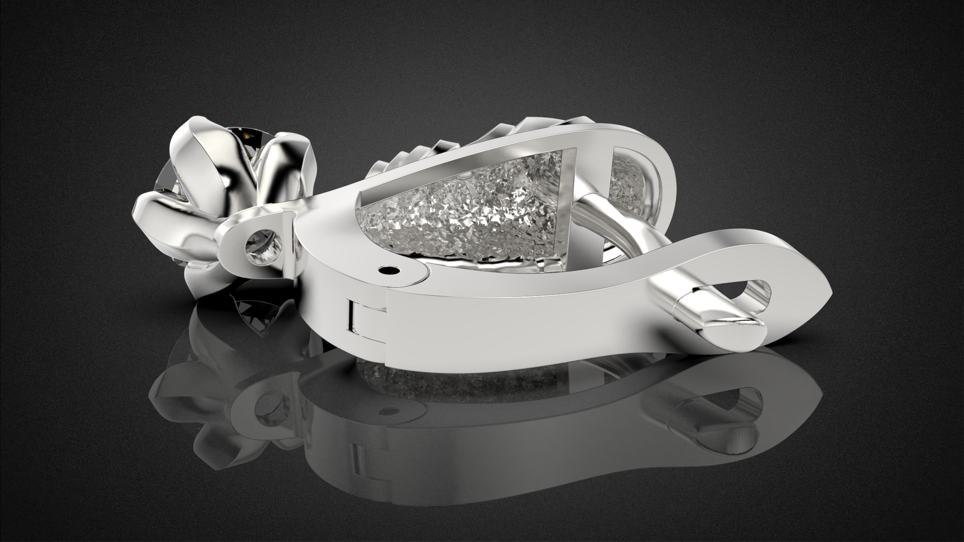 Diamond golden ratio Jewelry earring E34 3D print model_22