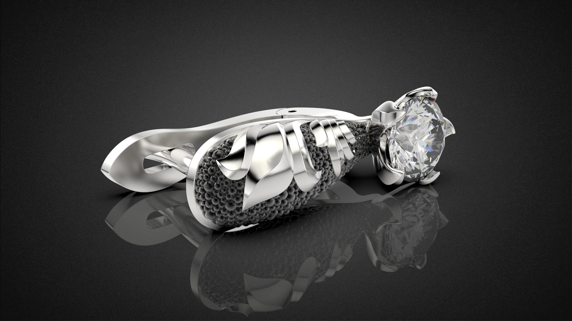 Diamond golden ratio Jewelry earring E34 3D print model_24