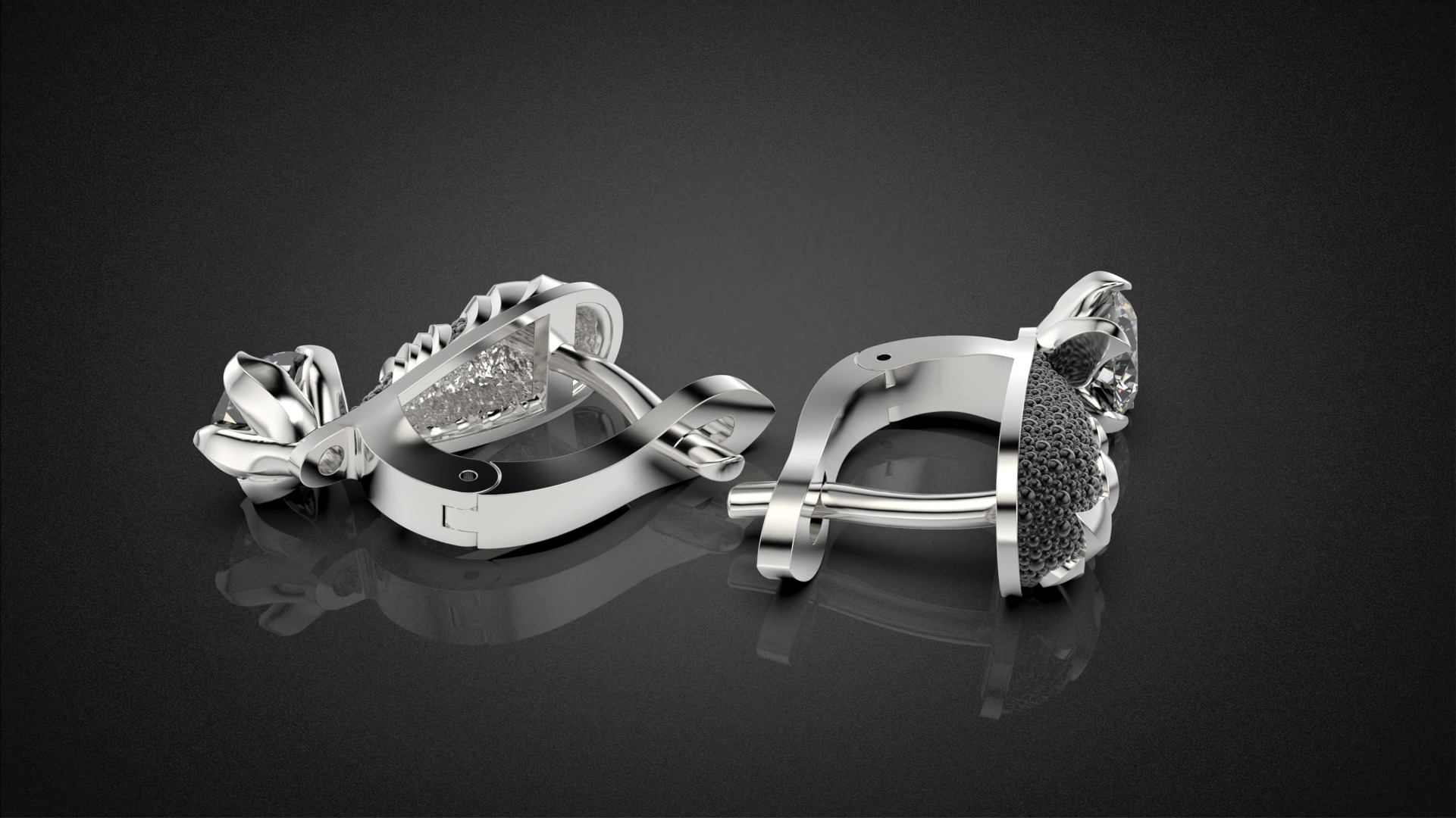 Diamond golden ratio Jewelry earring E34 3D print model_15