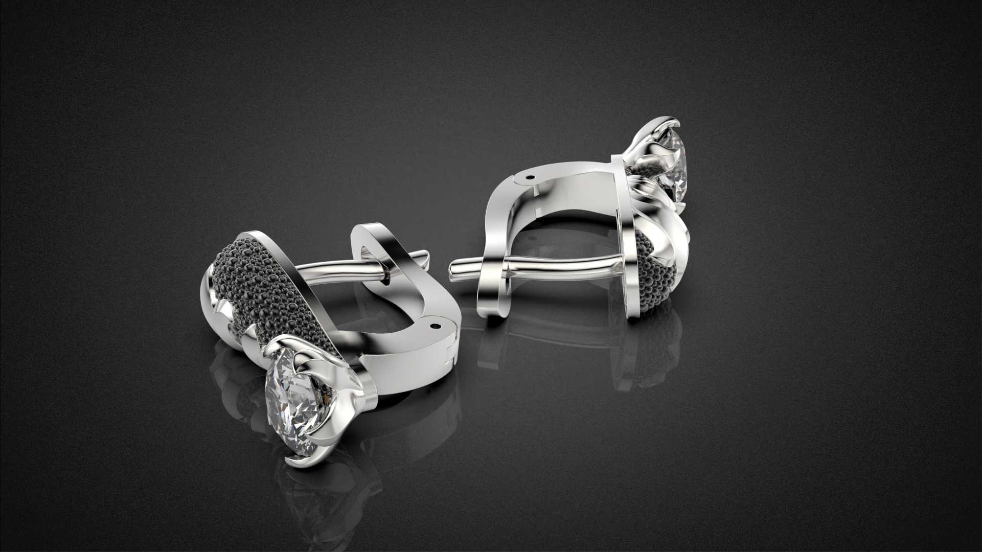 Diamond golden ratio Jewelry earring E34 3D print model_18