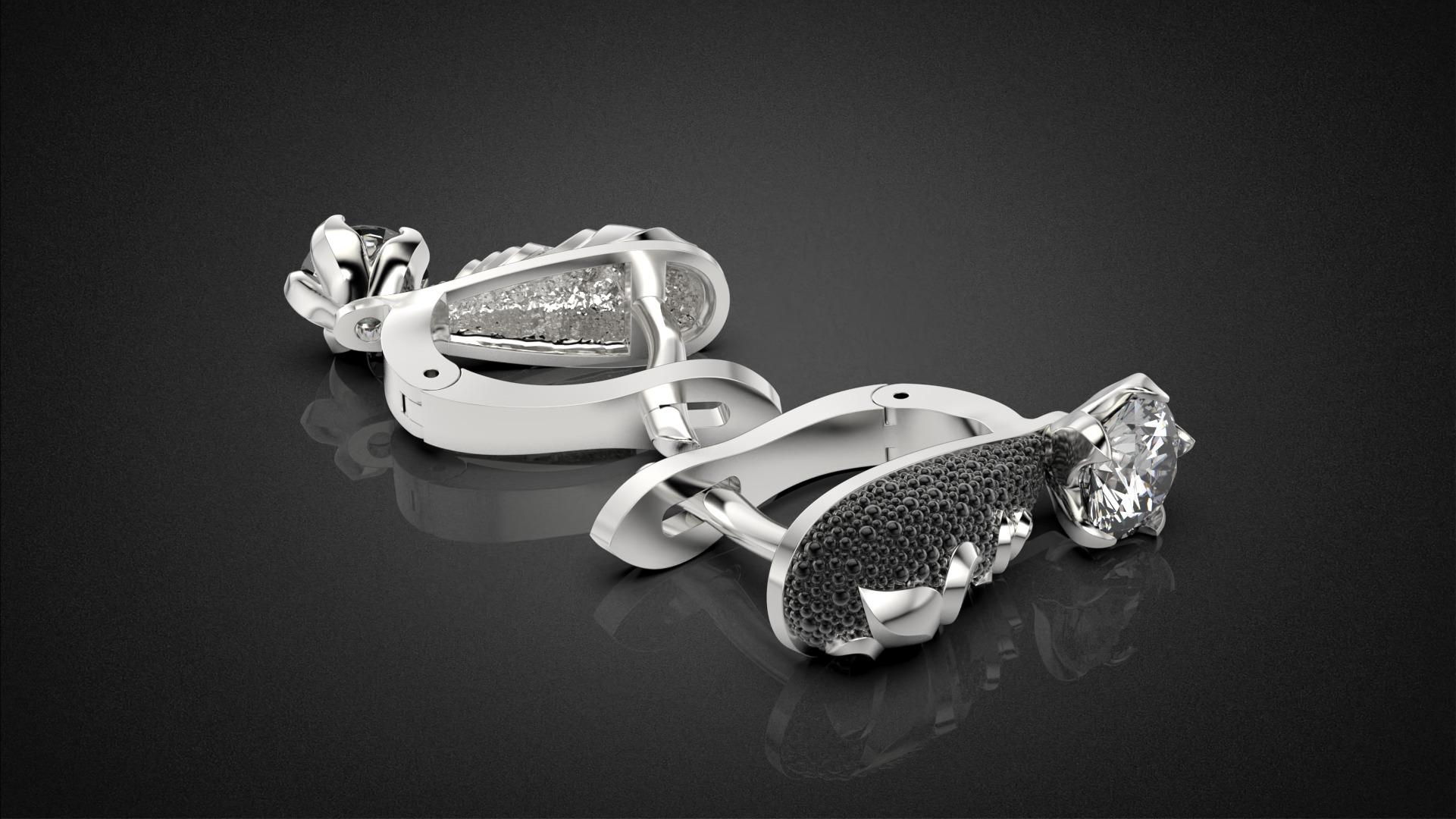 Diamond golden ratio Jewelry earring E34 3D print model_16