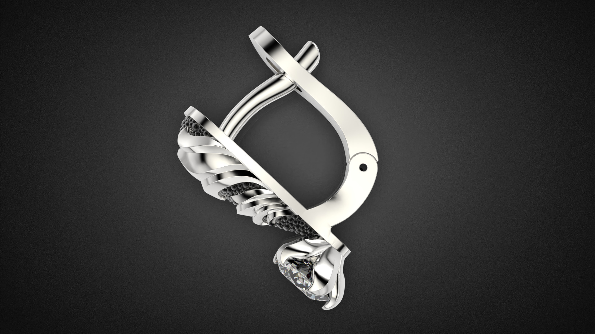 Diamond golden ratio Jewelry earring E34 3D print model_21