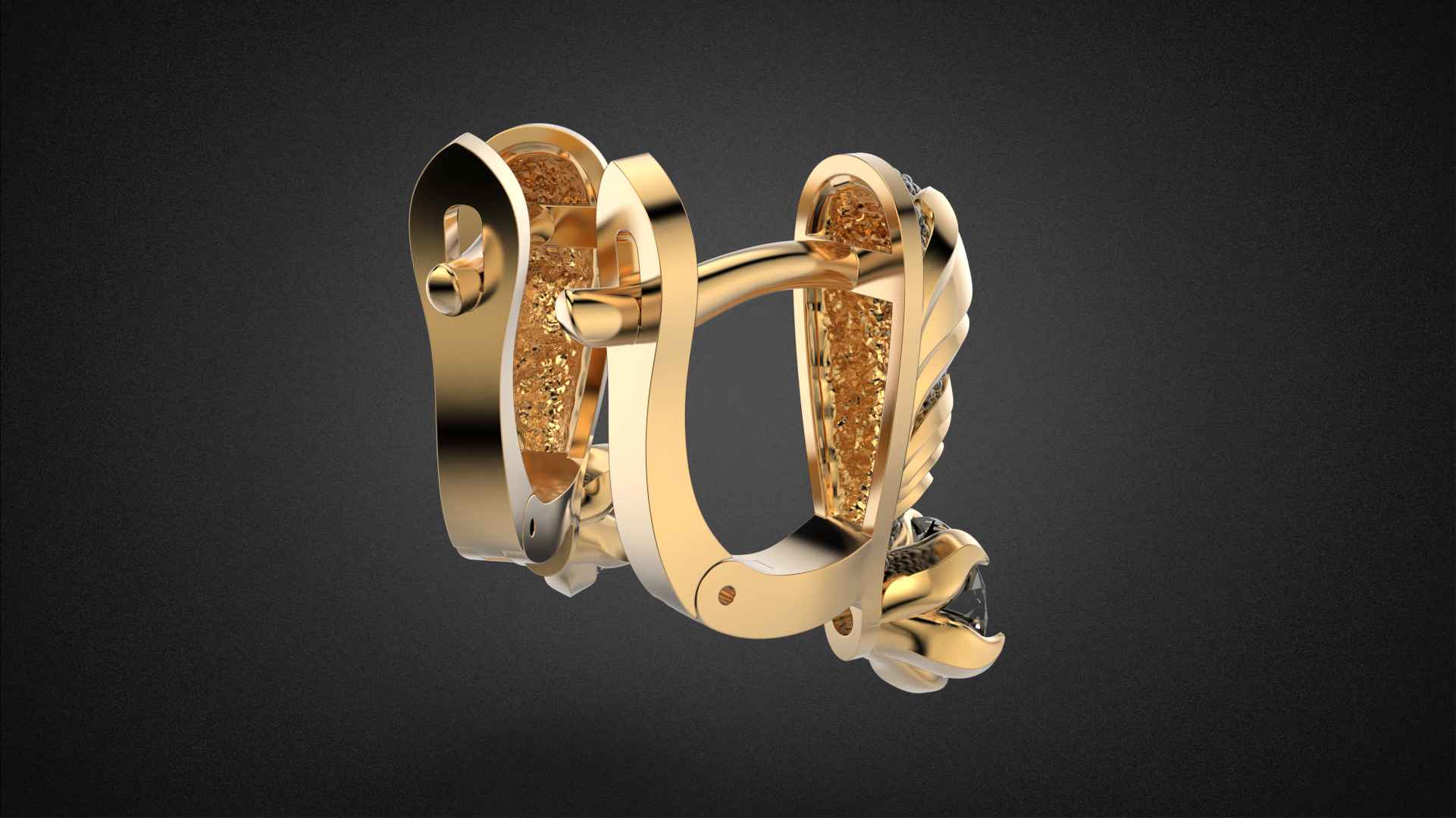 Diamond golden ratio Jewelry earring E34 3D print model_10