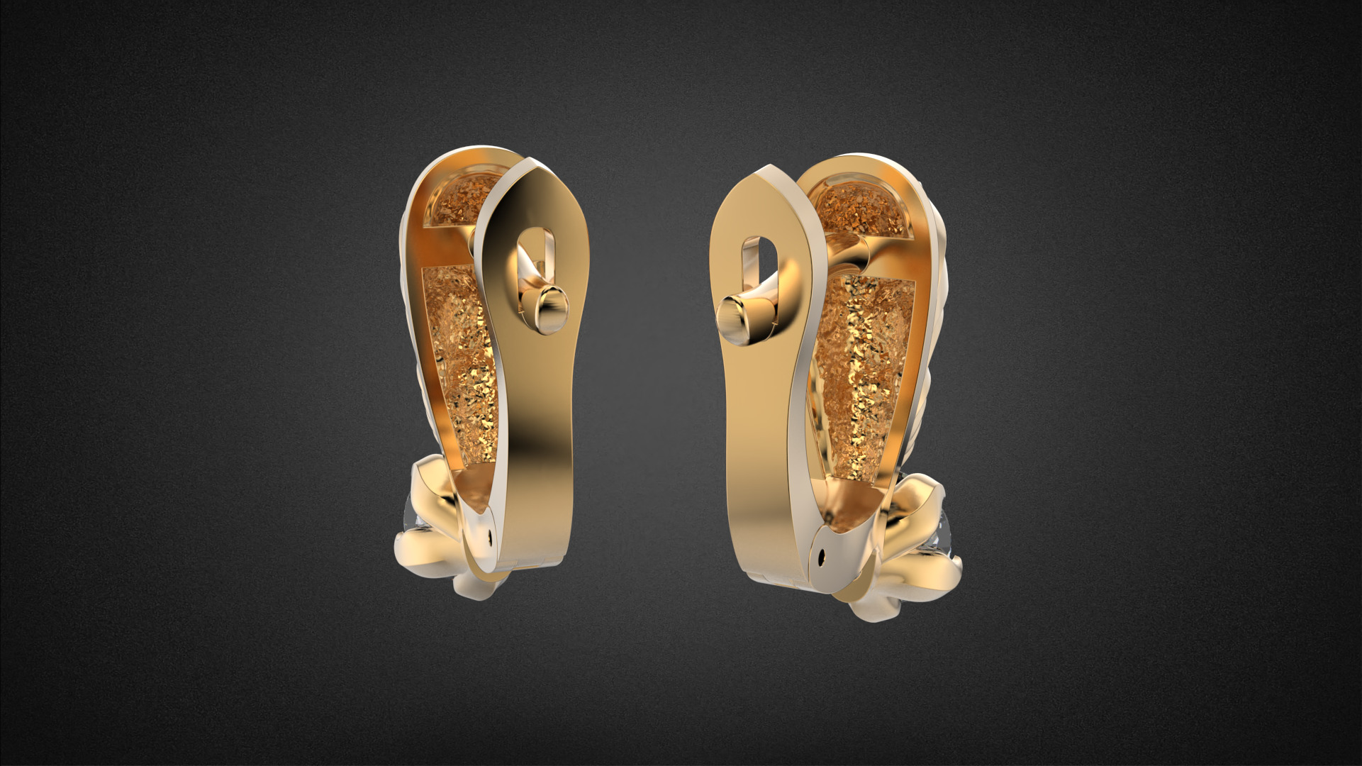 Diamond golden ratio Jewelry earring E34 3D print model_9