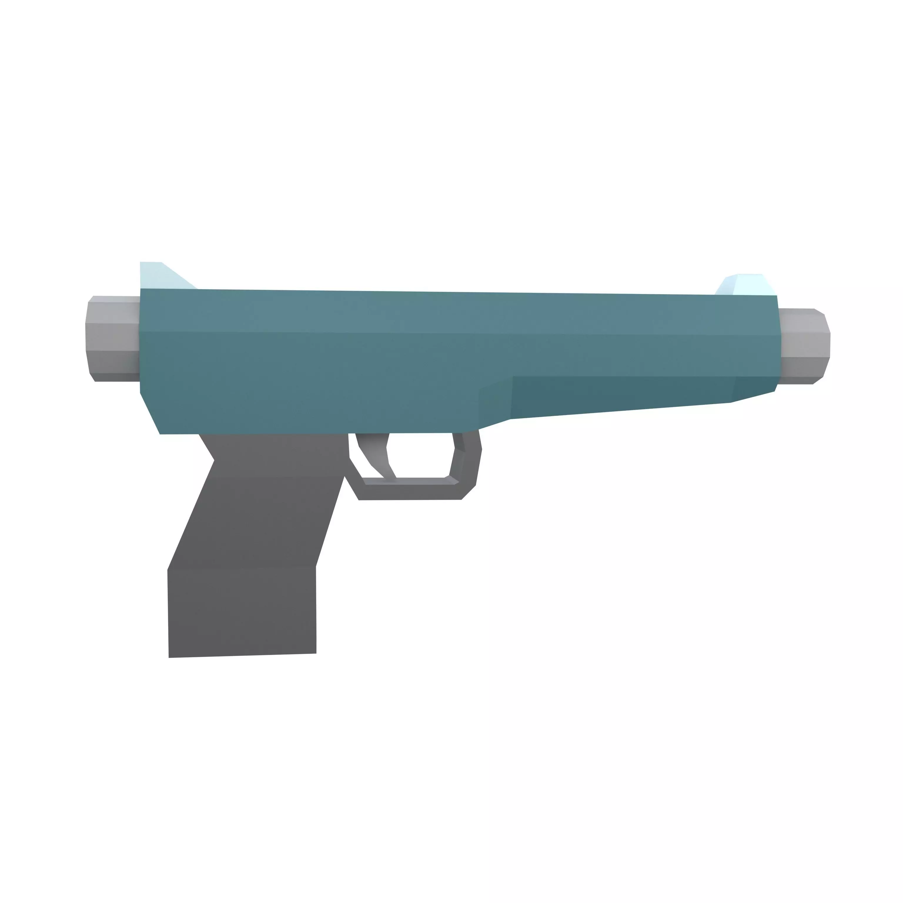 Low Poly Gun v1 002 Low-poly 3D model
