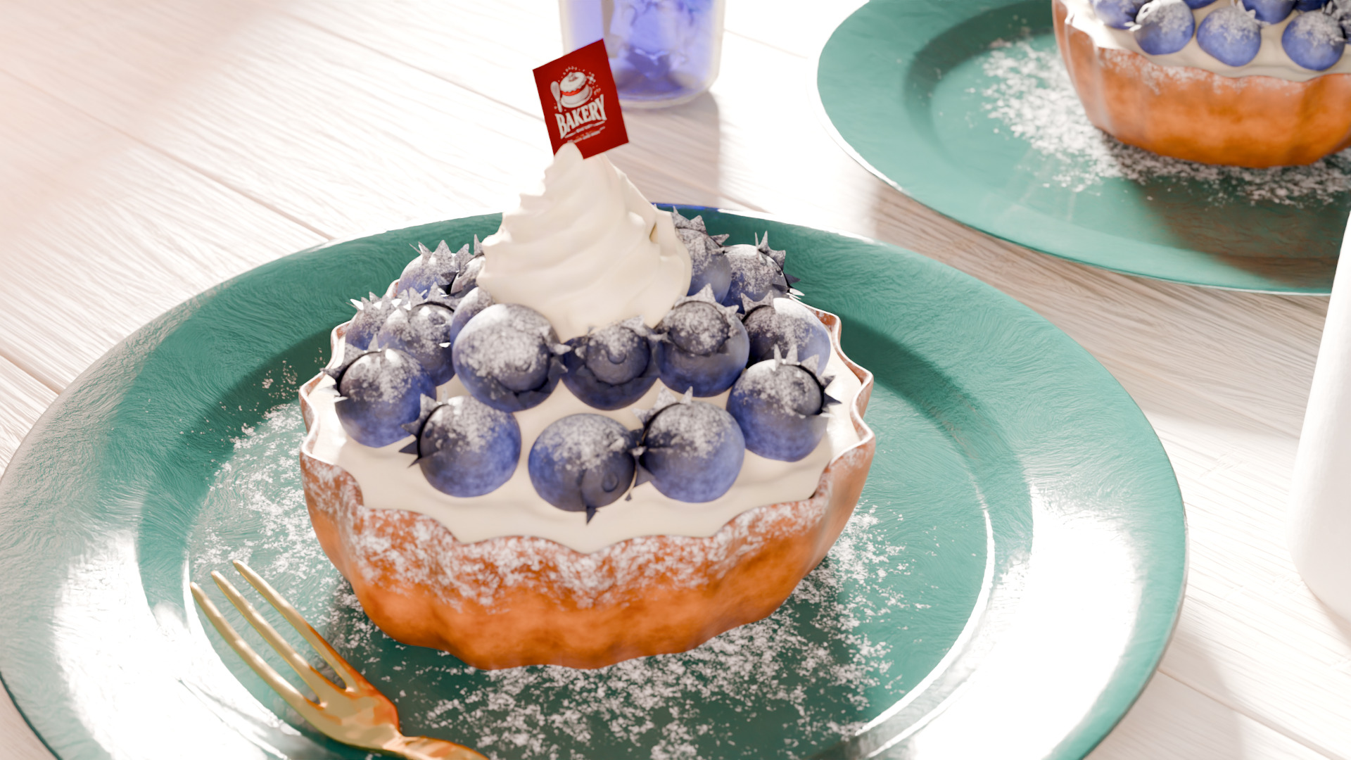 Blueberry Tart 3D model_2