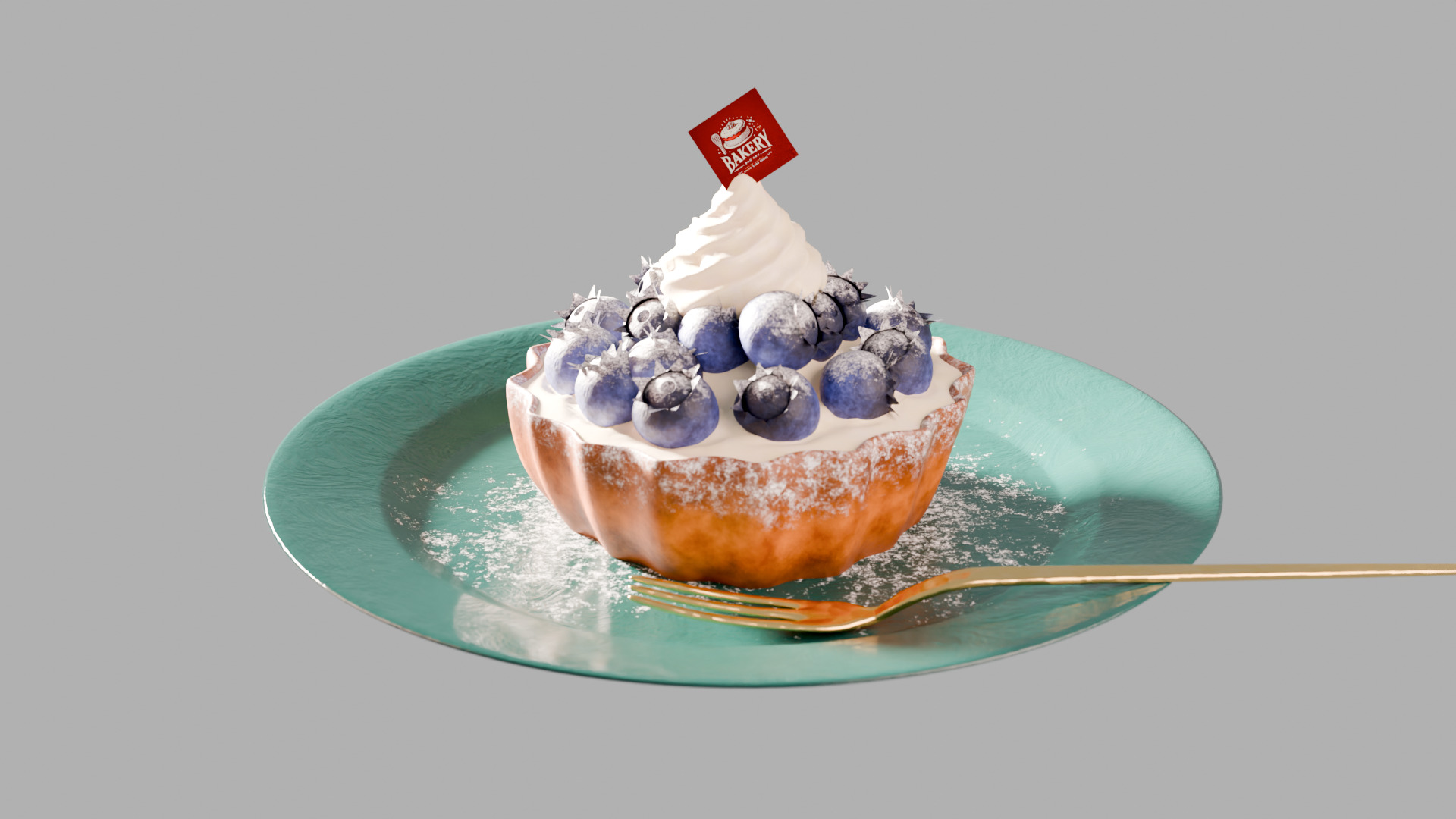 Blueberry Tart 3D model_4