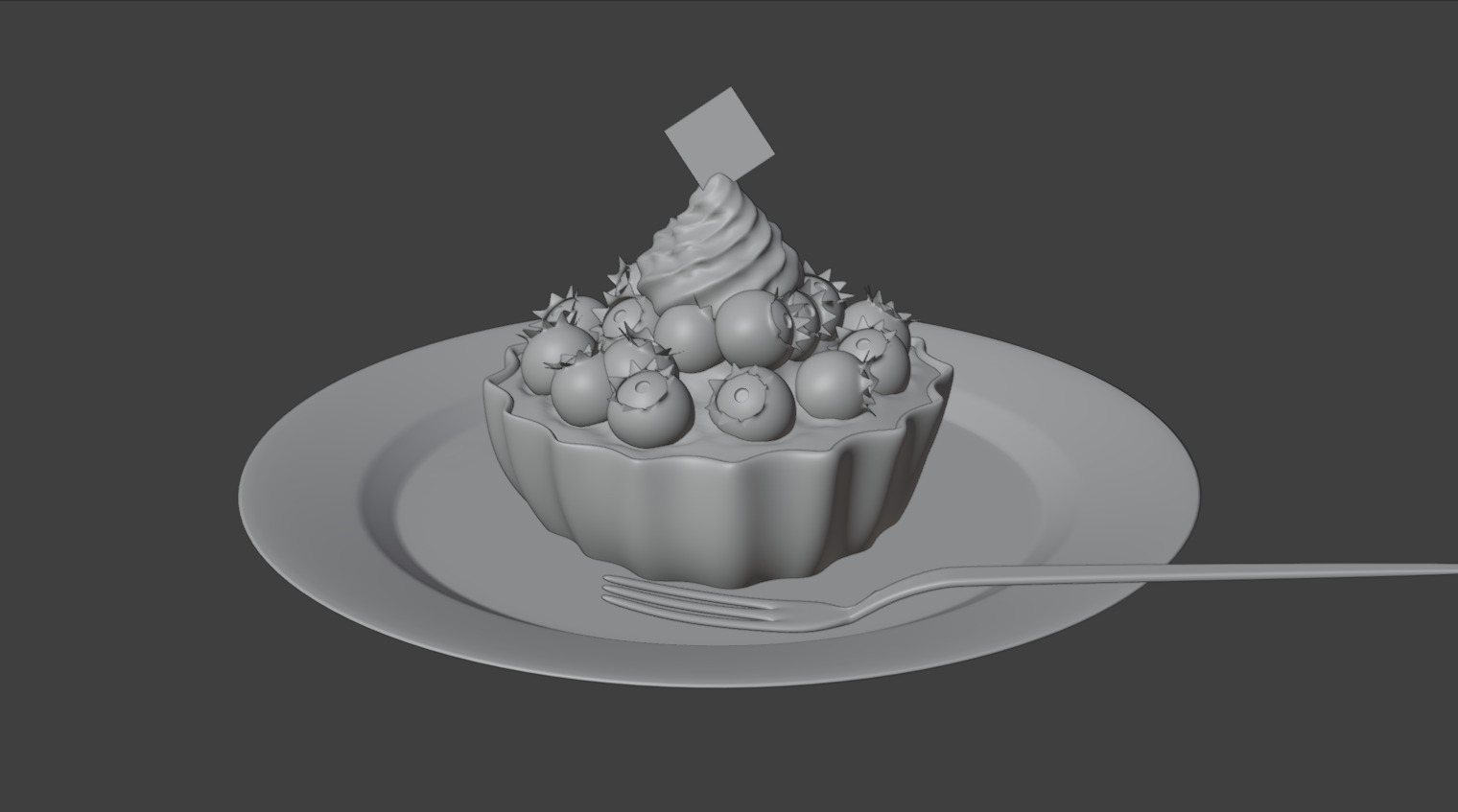 Blueberry Tart 3D model_3