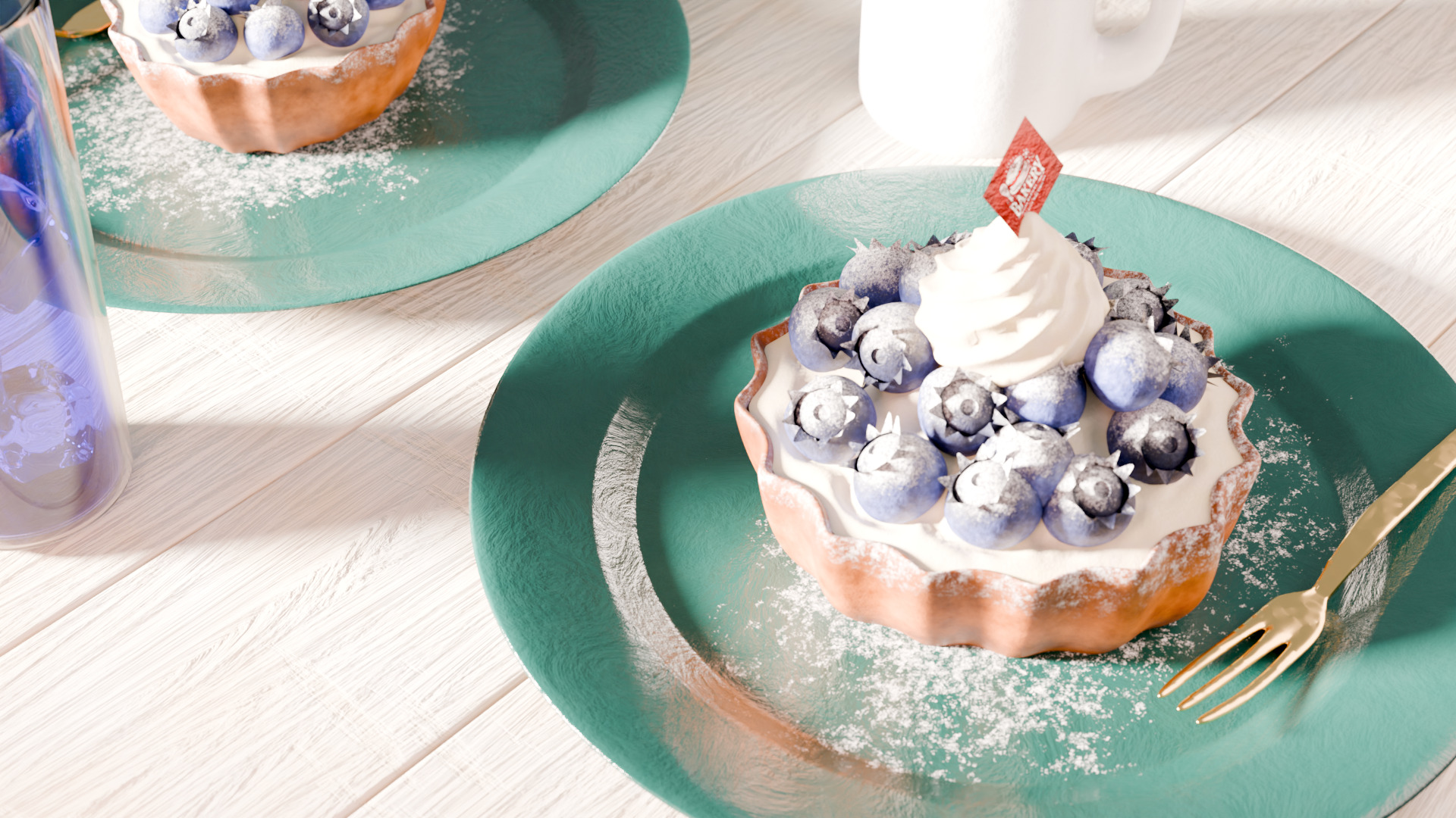 Blueberry Tart 3D model_1