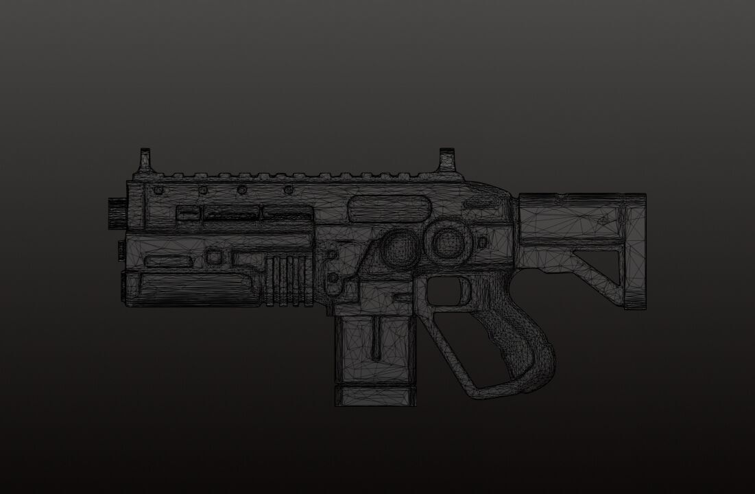 Sci-Fi Shotgun High-Quality PBR Model for FPS Cyberpunk Games Low-poly 3D model_18