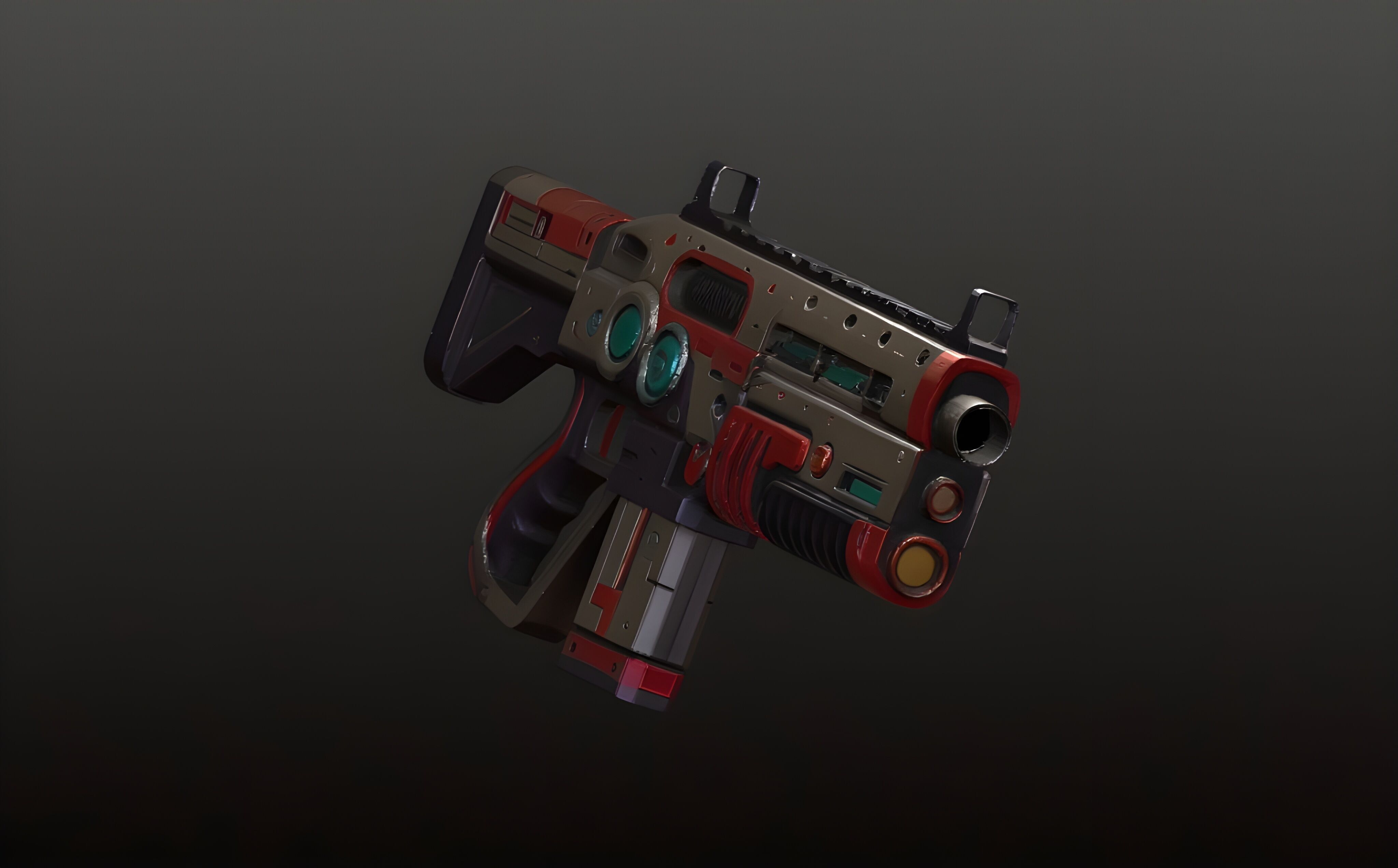 Sci-Fi Shotgun High-Quality PBR Model for FPS Cyberpunk Games Low-poly 3D model_8
