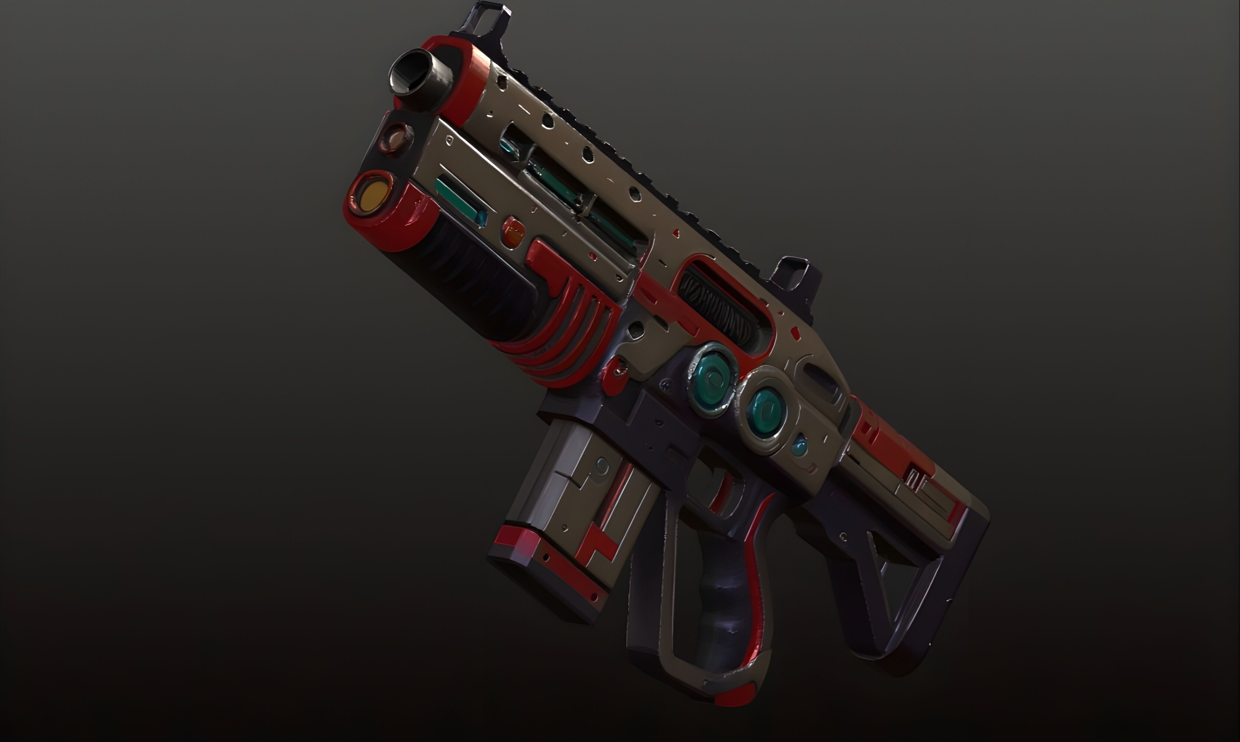 Sci-Fi Shotgun High-Quality PBR Model for FPS Cyberpunk Games Low-poly 3D model_7