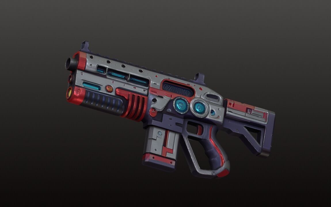 Sci-Fi Shotgun High-Quality PBR Model for FPS Cyberpunk Games Low-poly 3D model_16