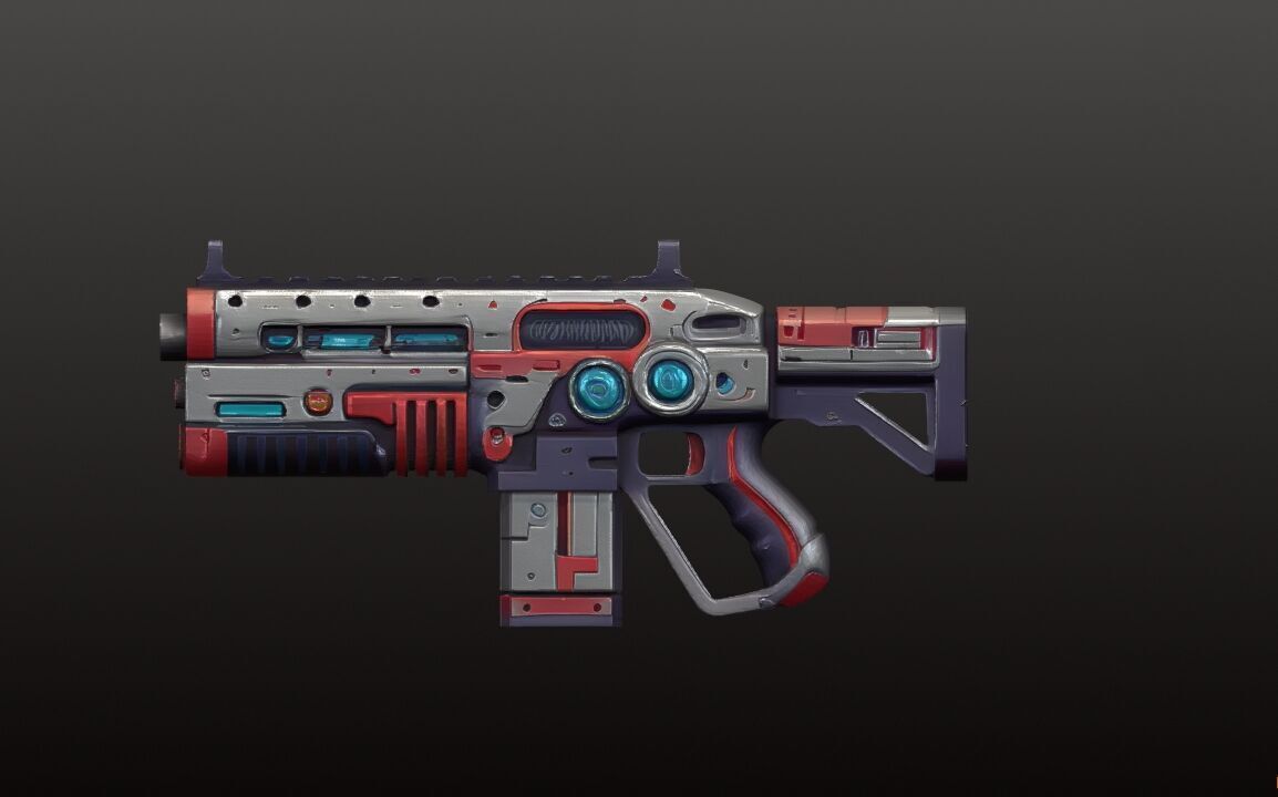 Sci-Fi Shotgun High-Quality PBR Model for FPS Cyberpunk Games Low-poly 3D model_15