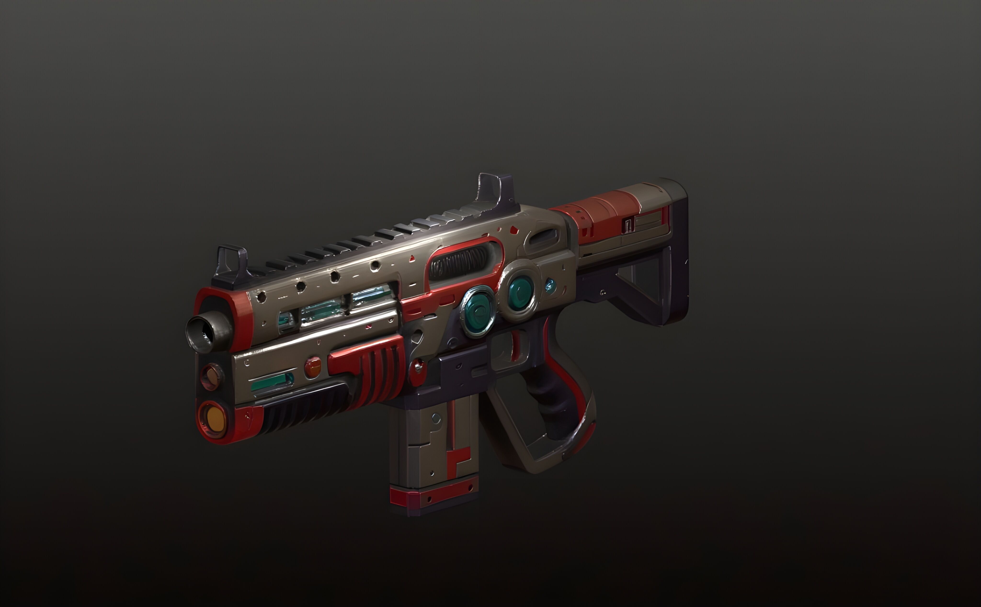 Sci-Fi Shotgun High-Quality PBR Model for FPS Cyberpunk Games Low-poly 3D model_13