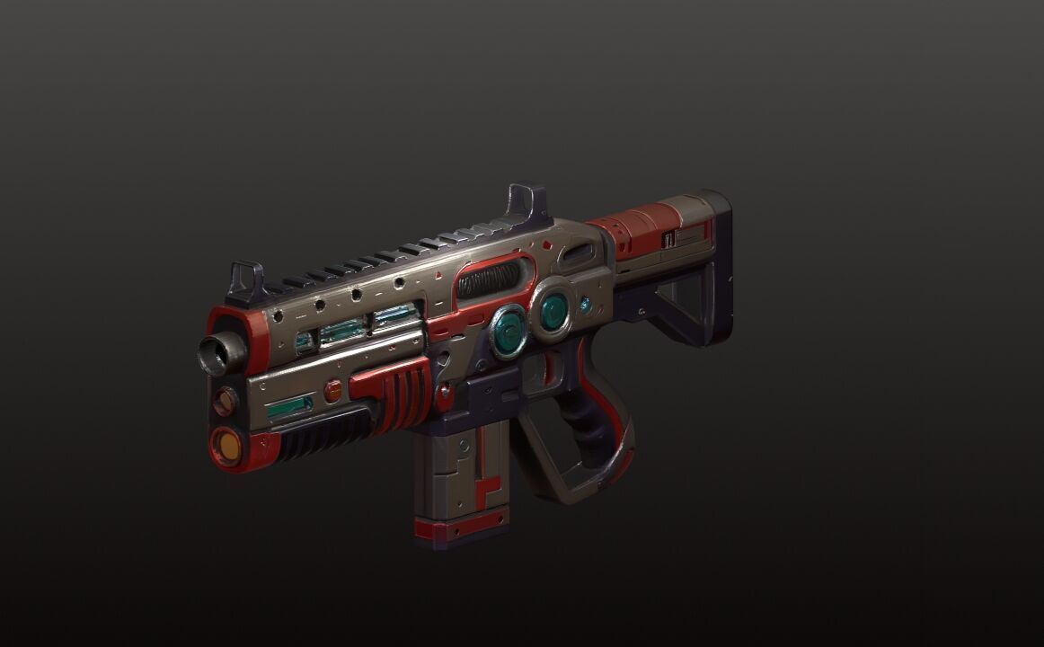 Sci-Fi Shotgun High-Quality PBR Model for FPS Cyberpunk Games Low-poly 3D model_20