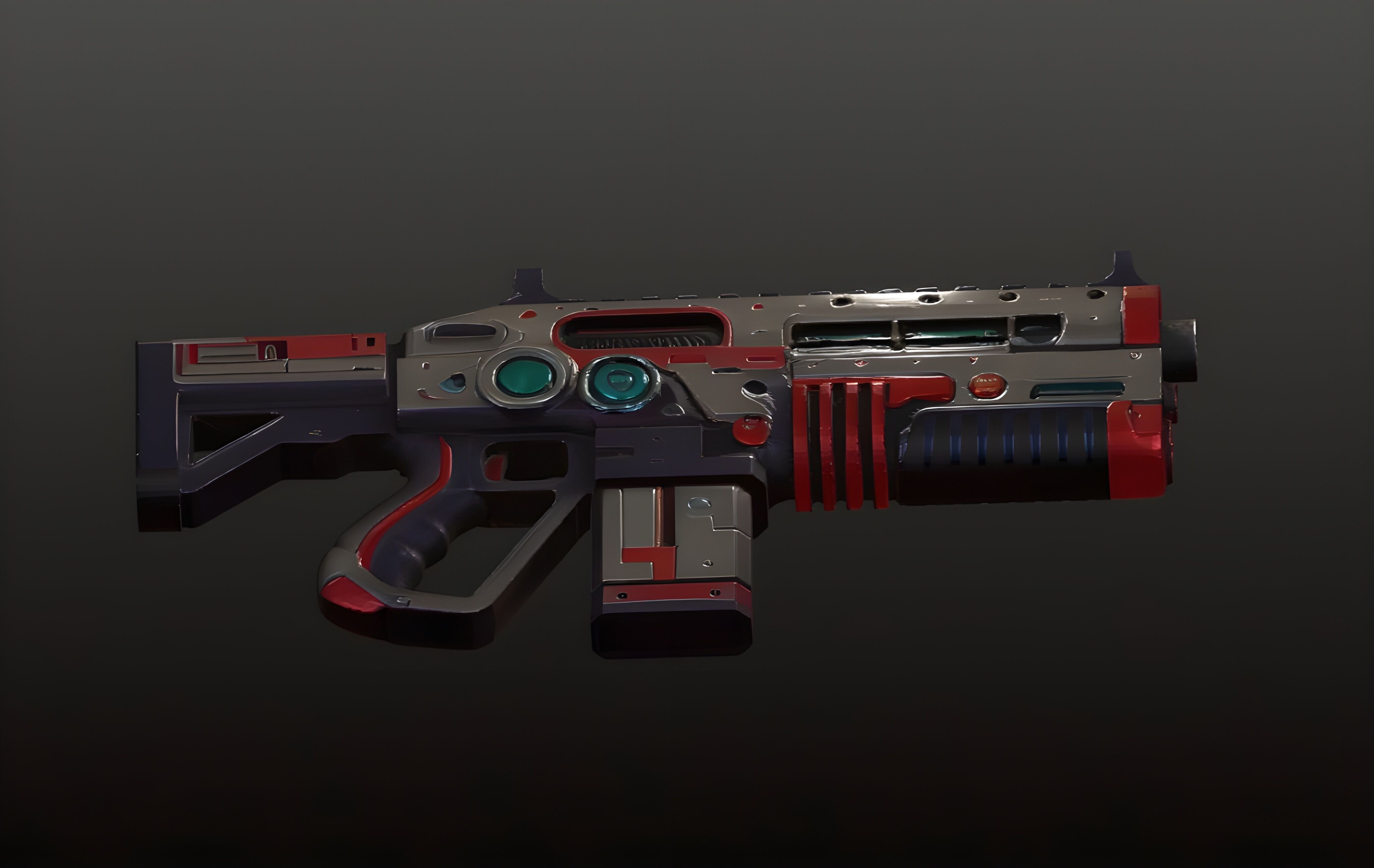Sci-Fi Shotgun High-Quality PBR Model for FPS Cyberpunk Games Low-poly 3D model_10