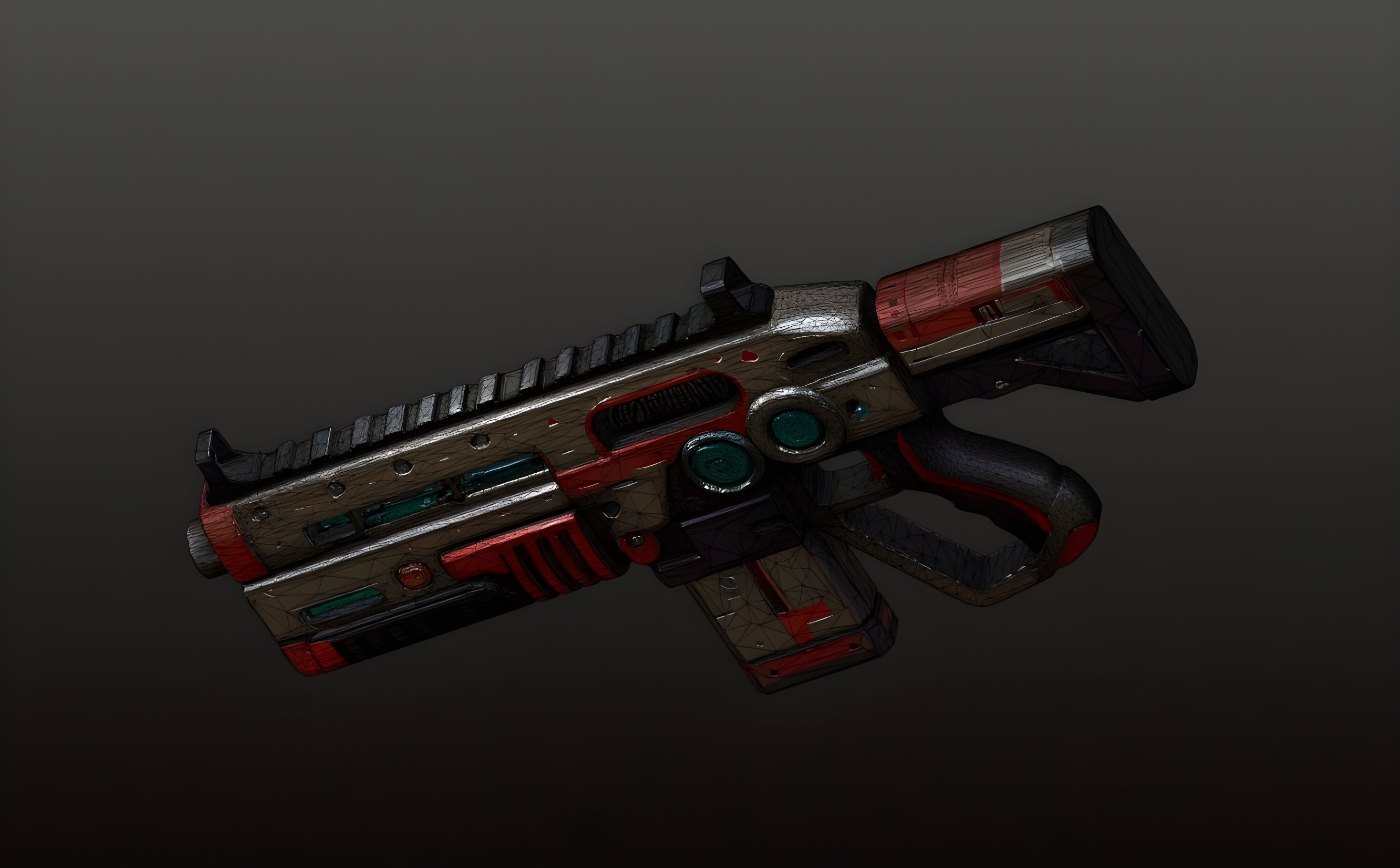 Sci-Fi Shotgun High-Quality PBR Model for FPS Cyberpunk Games Low-poly 3D model_1