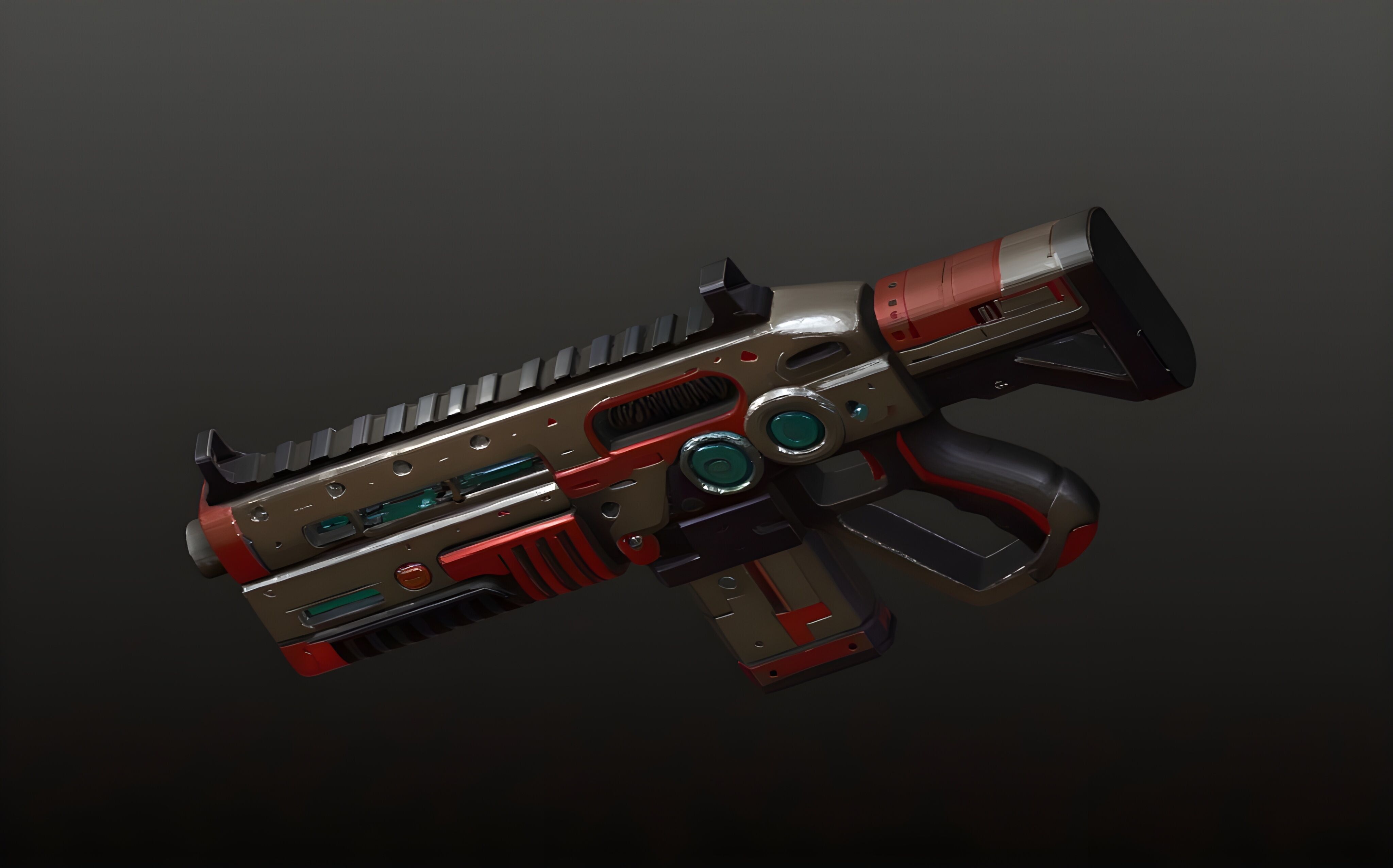 Sci-Fi Shotgun High-Quality PBR Model for FPS Cyberpunk Games Low-poly 3D model_3