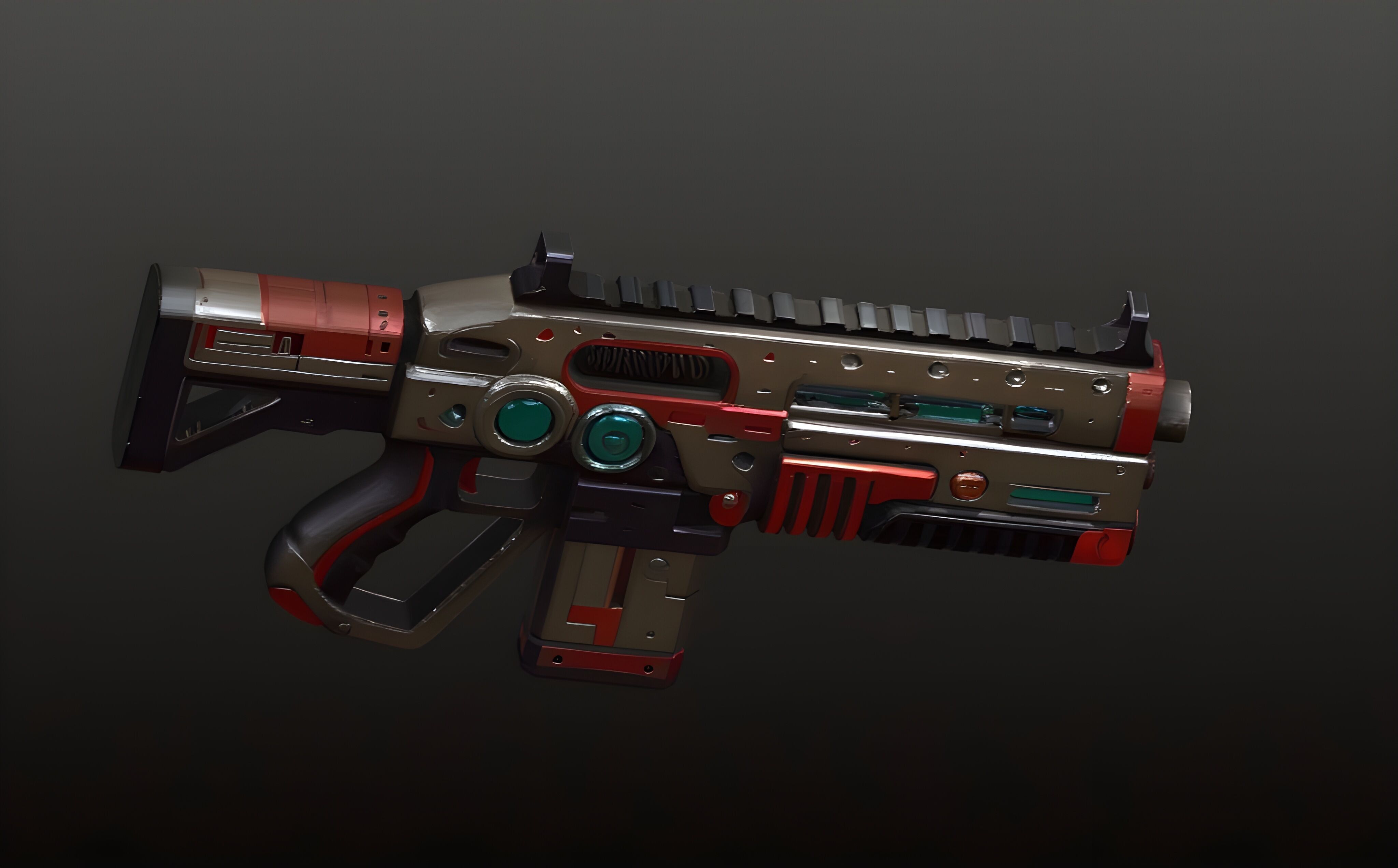 Sci-Fi Shotgun High-Quality PBR Model for FPS Cyberpunk Games Low-poly 3D model_9