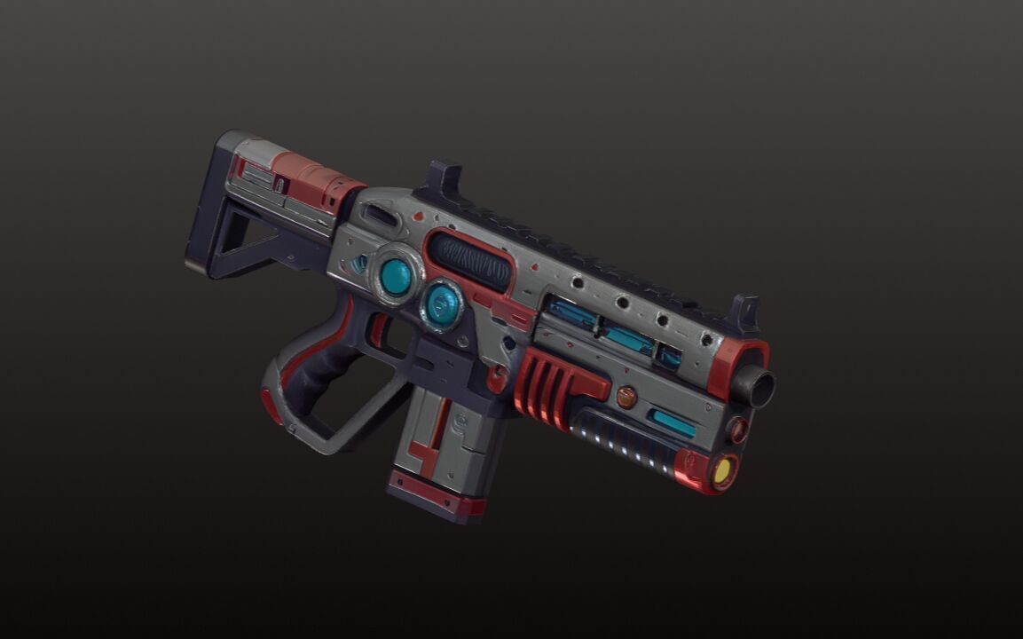 Sci-Fi Shotgun High-Quality PBR Model for FPS Cyberpunk Games Low-poly 3D model_19