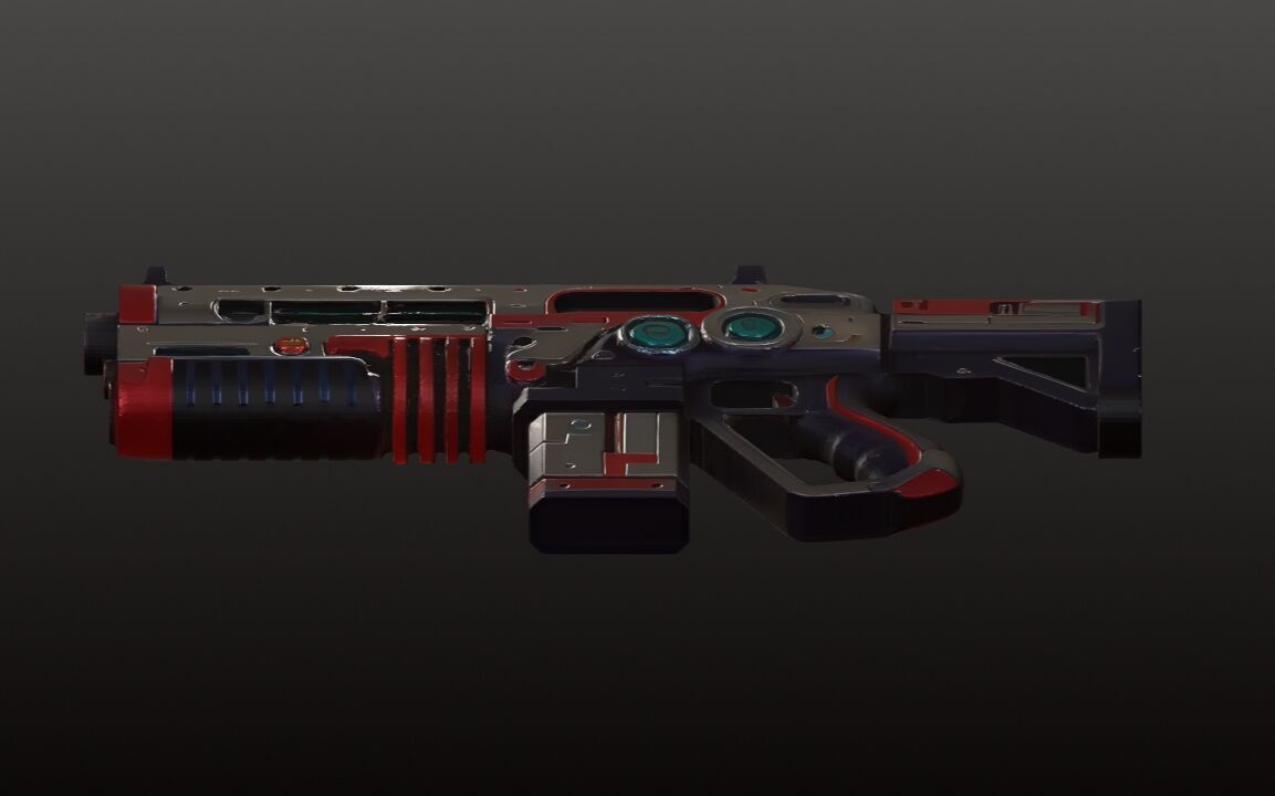 Sci-Fi Shotgun High-Quality PBR Model for FPS Cyberpunk Games Low-poly 3D model_6