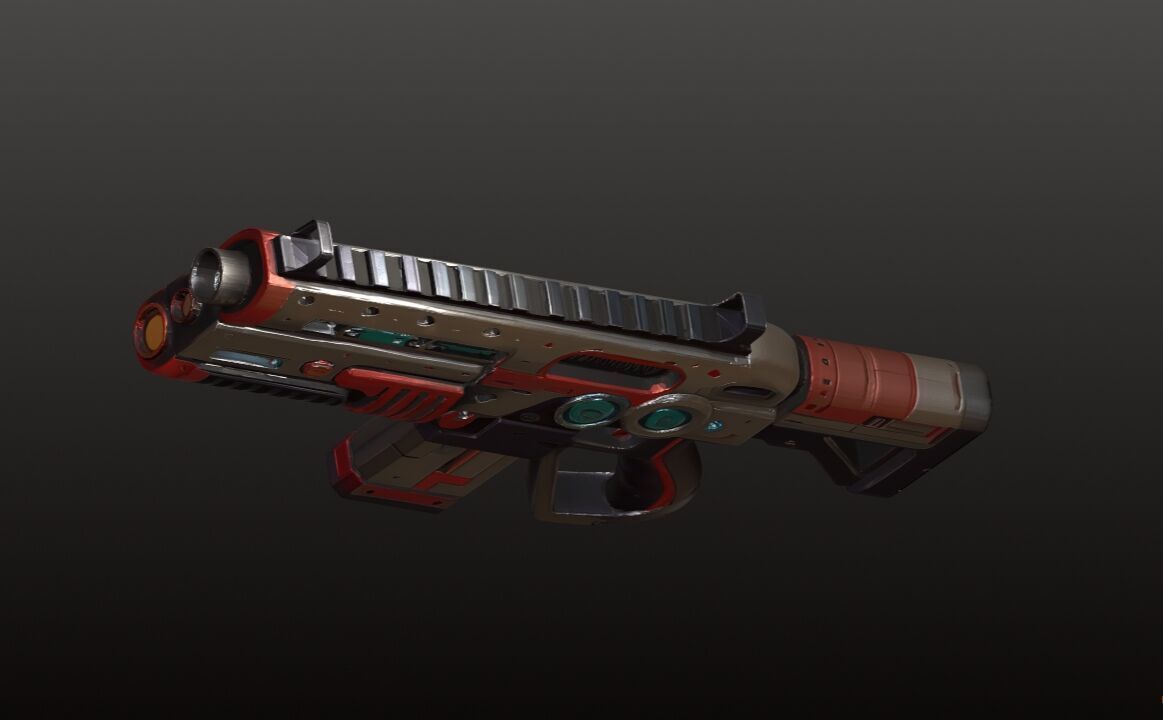 Sci-Fi Shotgun High-Quality PBR Model for FPS Cyberpunk Games Low-poly 3D model_5