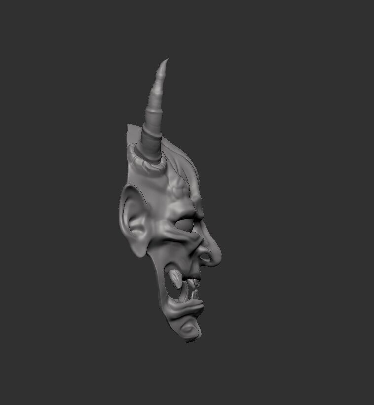 japanese demon oni mask 3D print model 3D print model_1