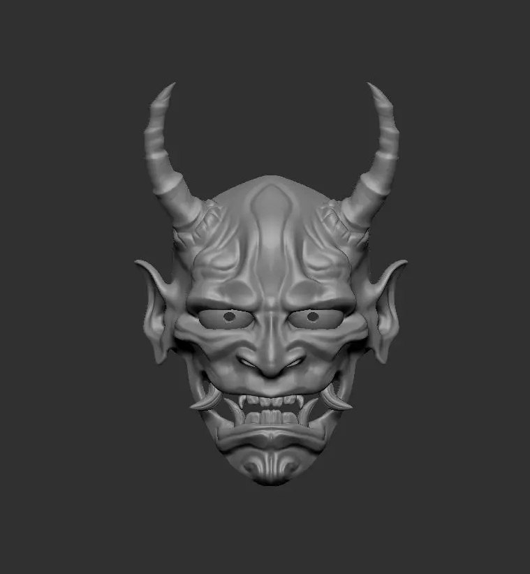 japanese demon oni mask 3D print model 3D print model_0