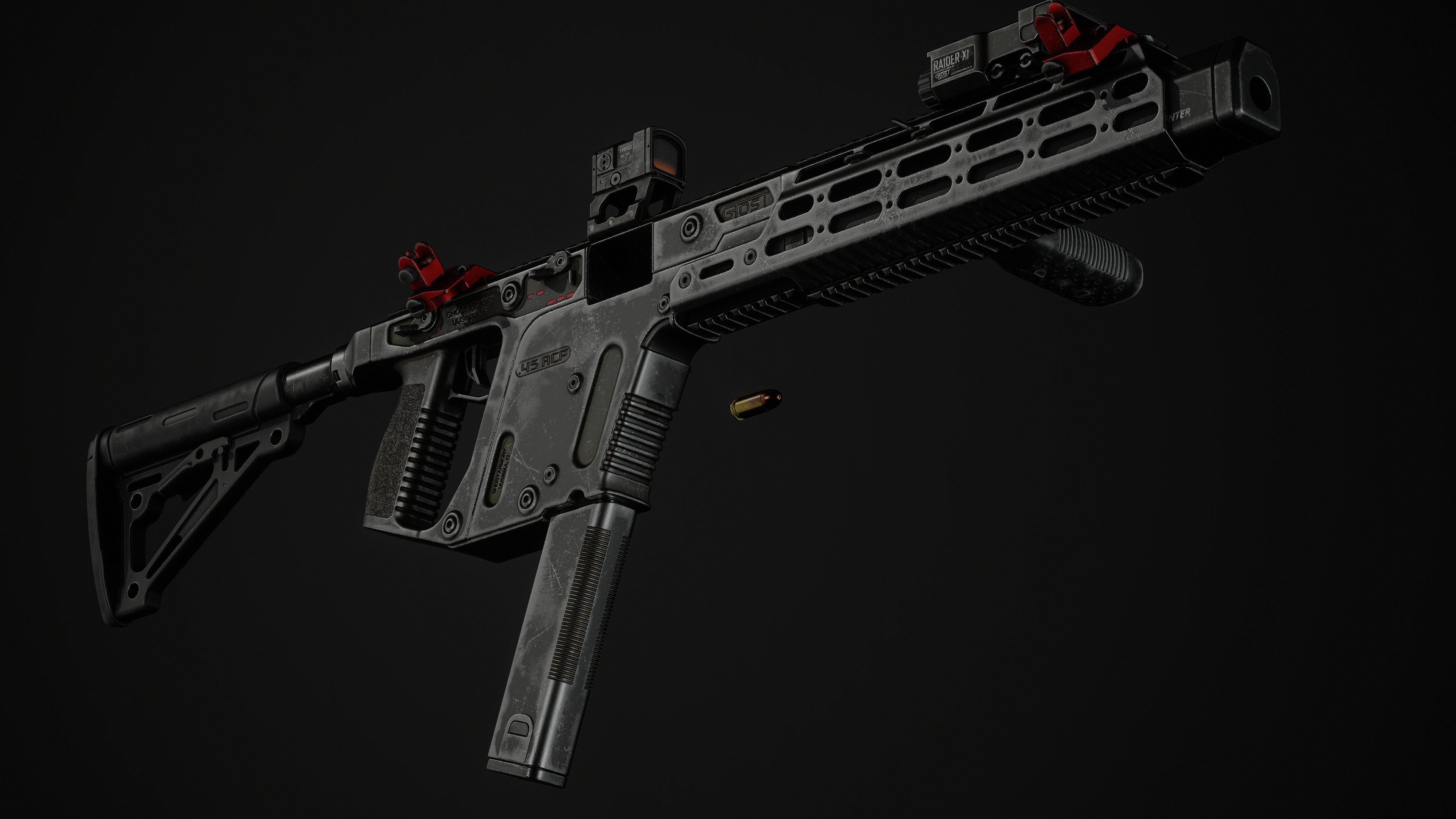 3D model Vector submachine gun VR / AR / low-poly | CGTrader