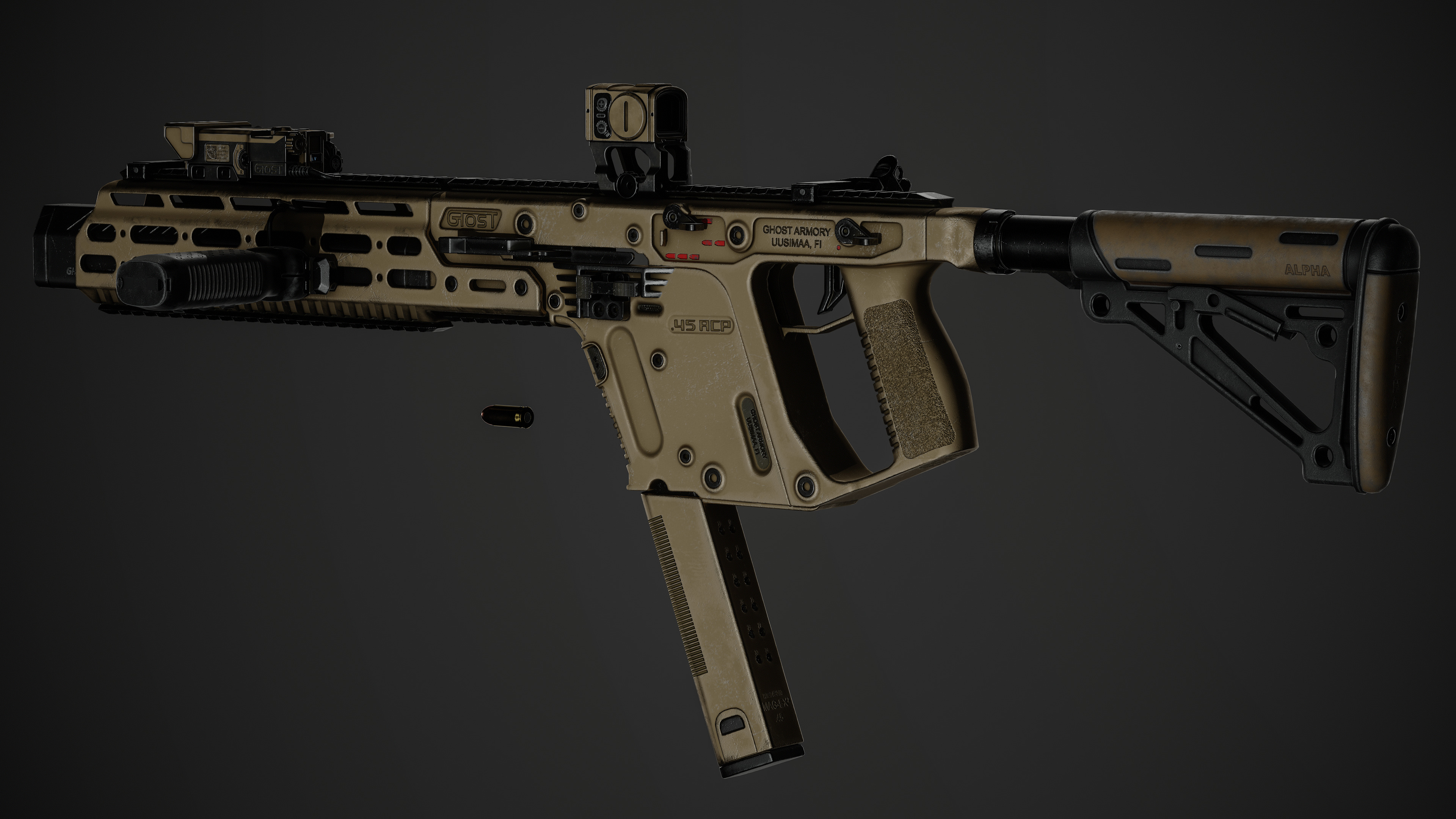 3D model Vector submachine gun VR / AR / low-poly | CGTrader